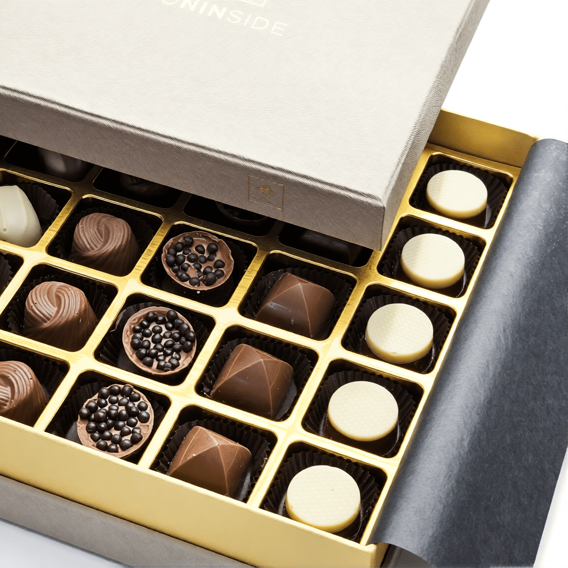 Nin Çikolata Koleksiyon Serisi Bej Kutu Spesiyal Çikolata 50 Adet