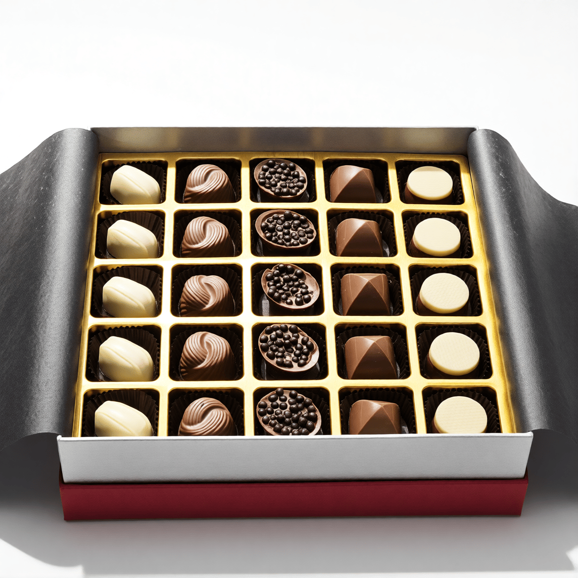 Nin Çikolata Koleksiyon Serisi Kırmızı Kutu Spesiyal Çikolata 50 Adet