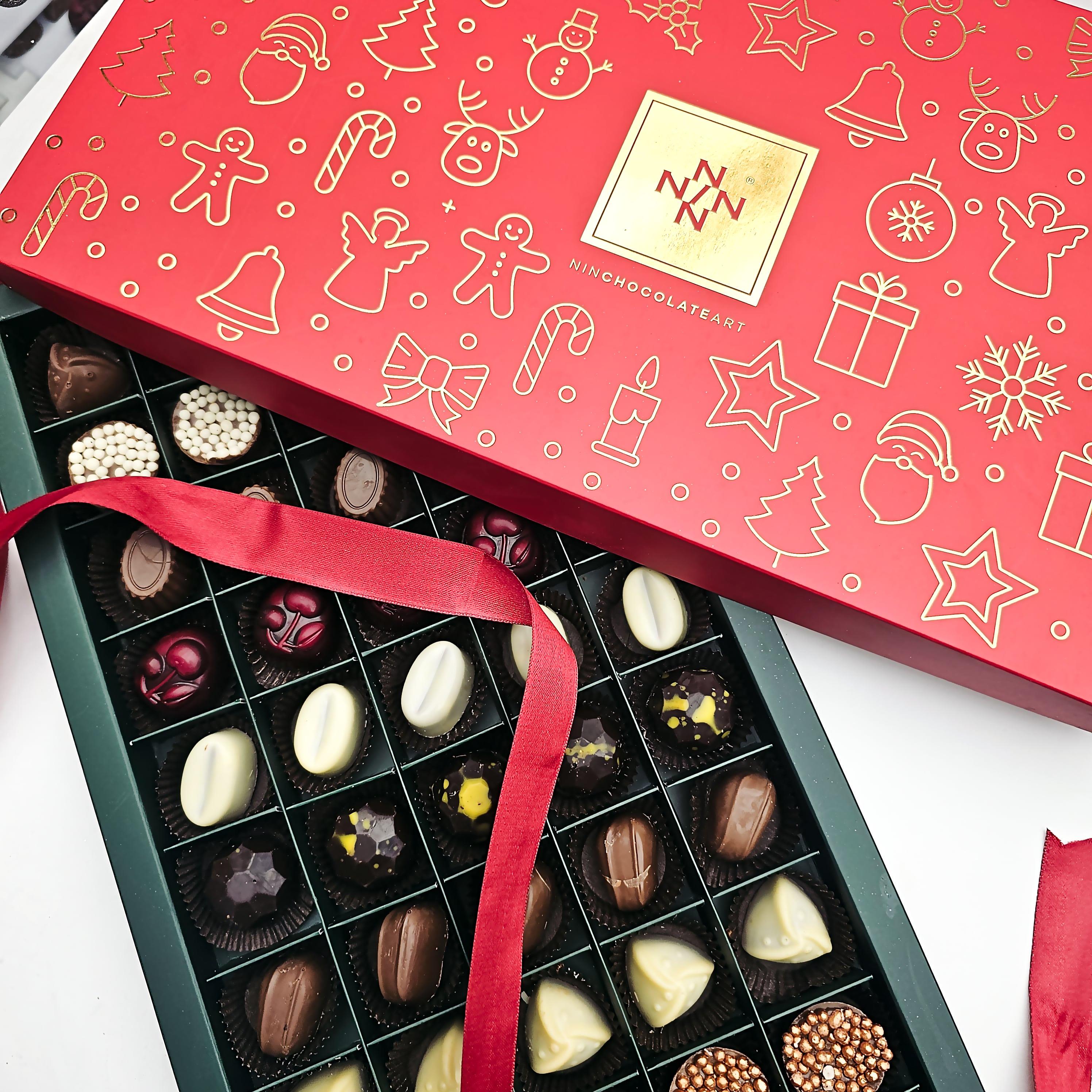 Nin Çikolata Yılbaşı Özel Spesiyal Kutu – 50 Adet El Yapımı Çikolata