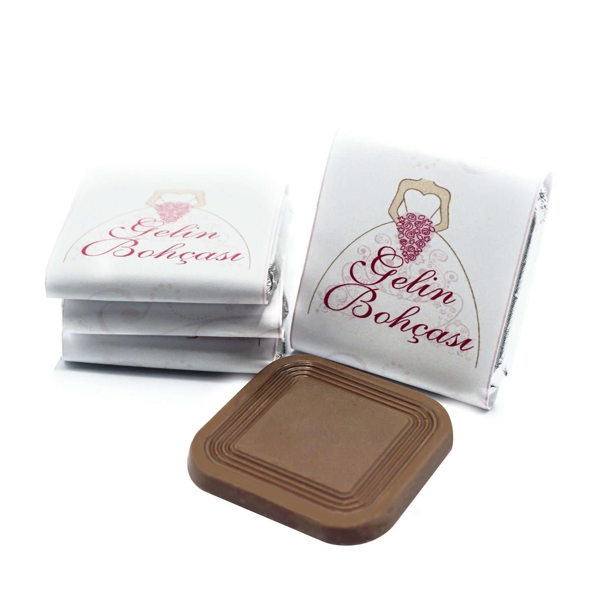 Nin Gelin Bohçası Çikolatası Dökme Gelinlik Baskılı (125 Adet Madlen Çikolata)