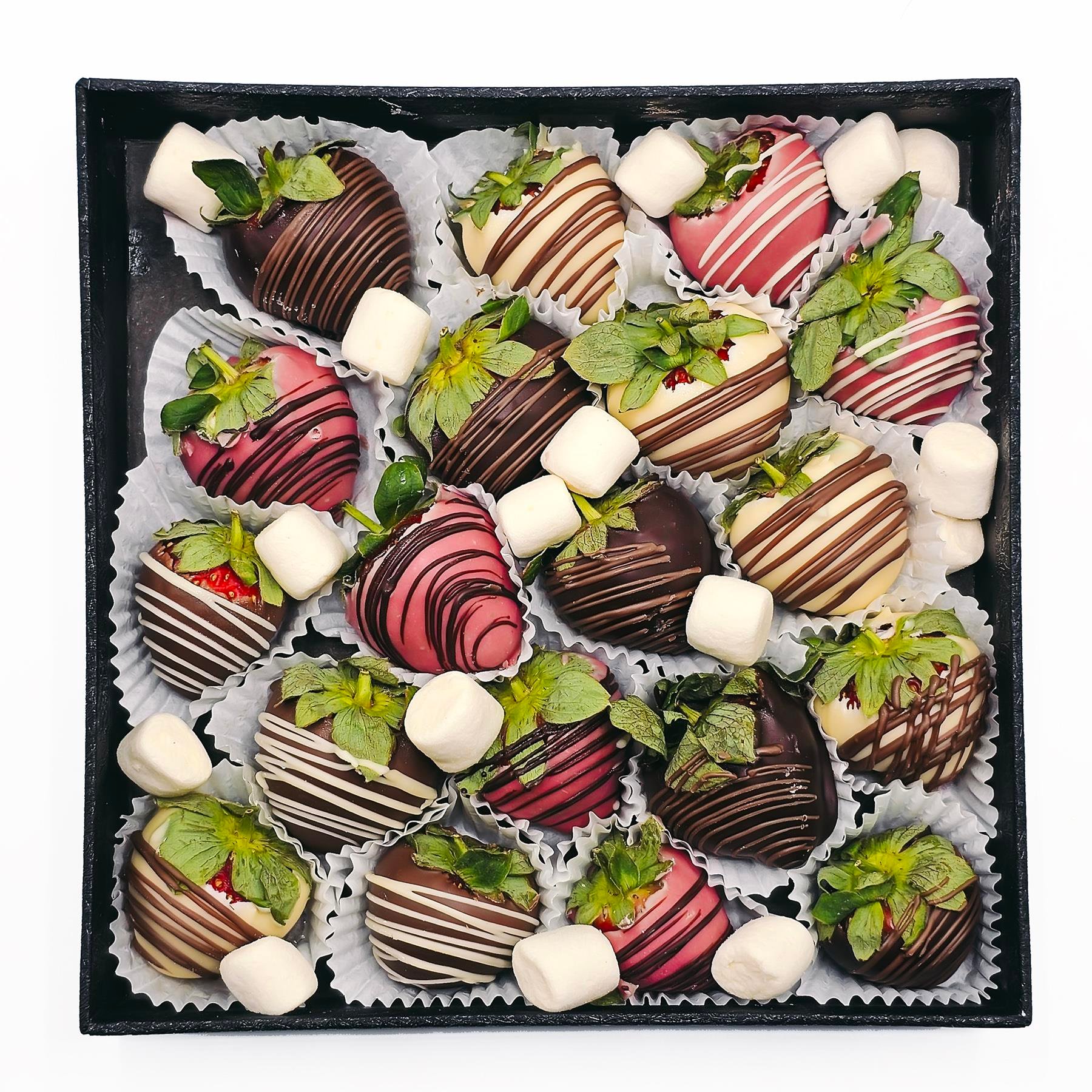 Nin Karışık Çikolata Kaplı Çilek Kutusu 20'li