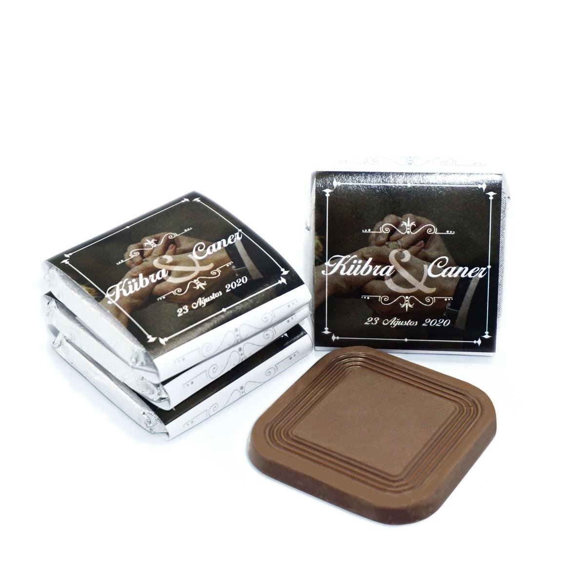 Nin Söz ve Nişan Çikolatası Dökme Yüzük Baskılı (70 Adet Madlen Çikolata)