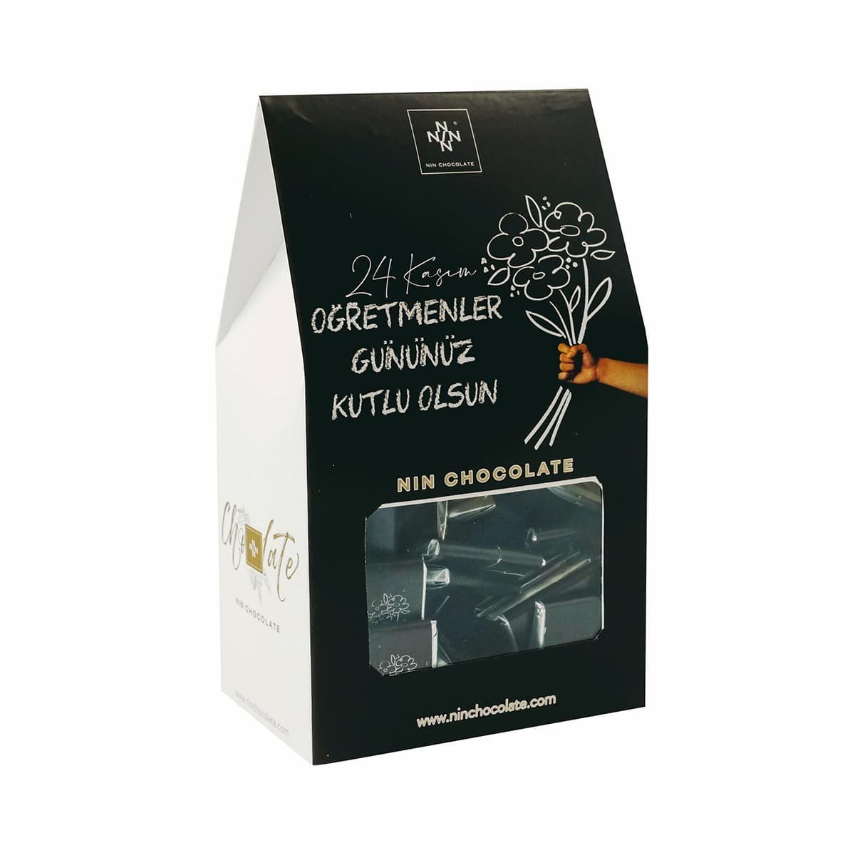 Öğretmenler Günü Siyah Kutu Madlen Çikolata 50 Adet