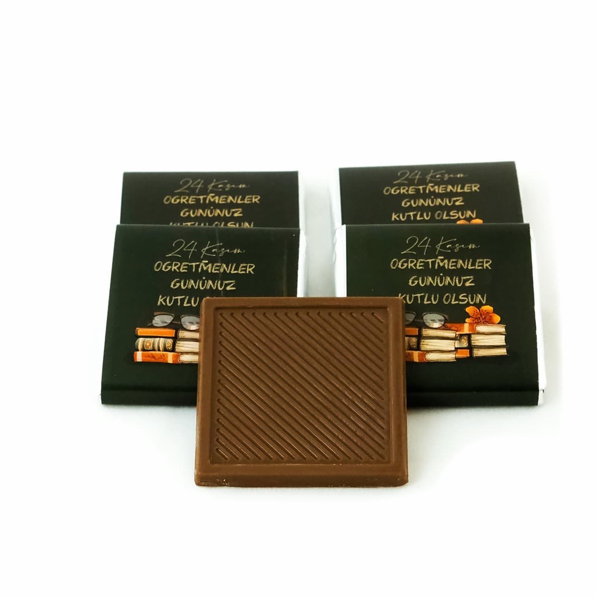 Öğretmenler Günü Yeşil Kutu Madlen Çikolata 50 Adet