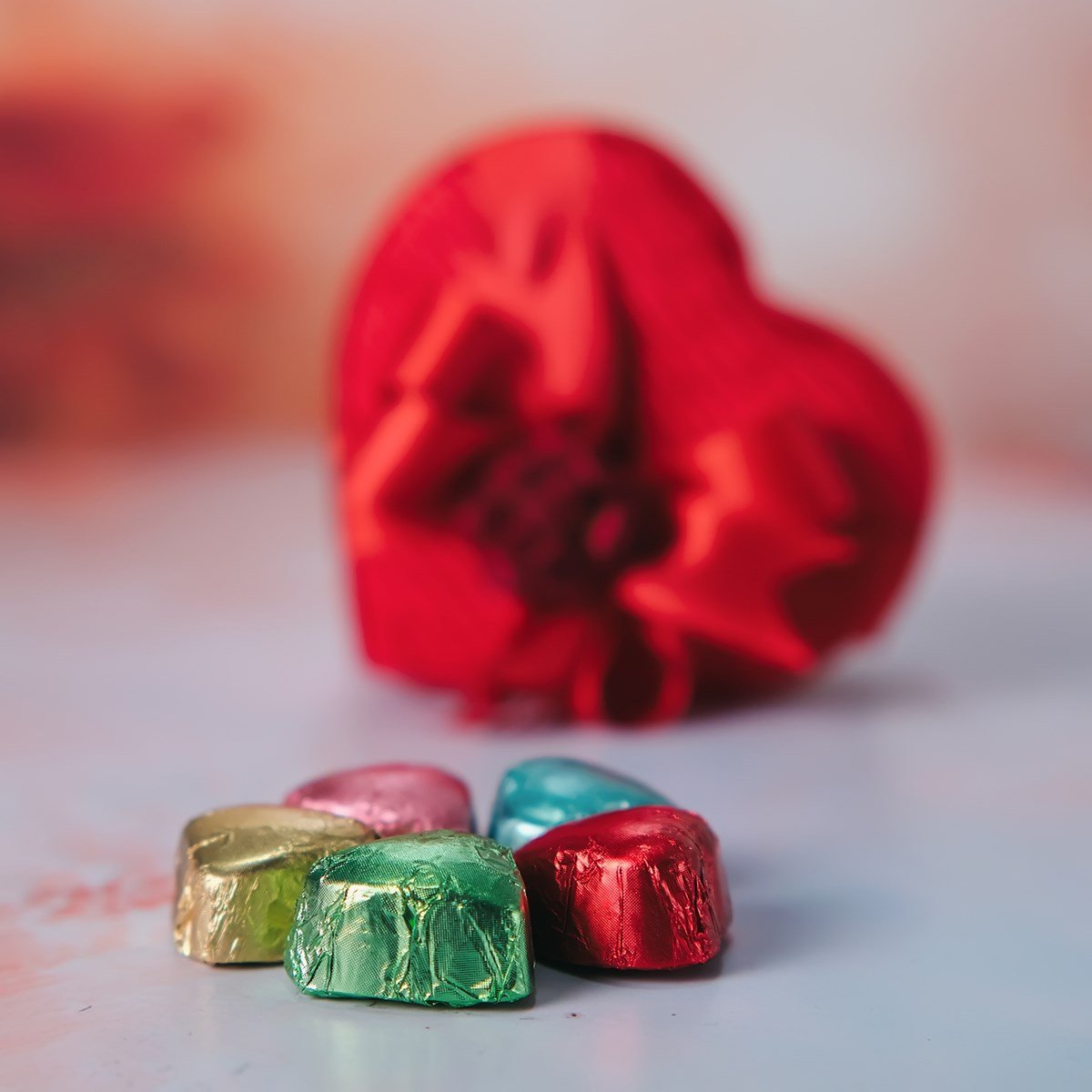 Sevgililer Günü Kırmızı Kalp Kutulu Çikolata