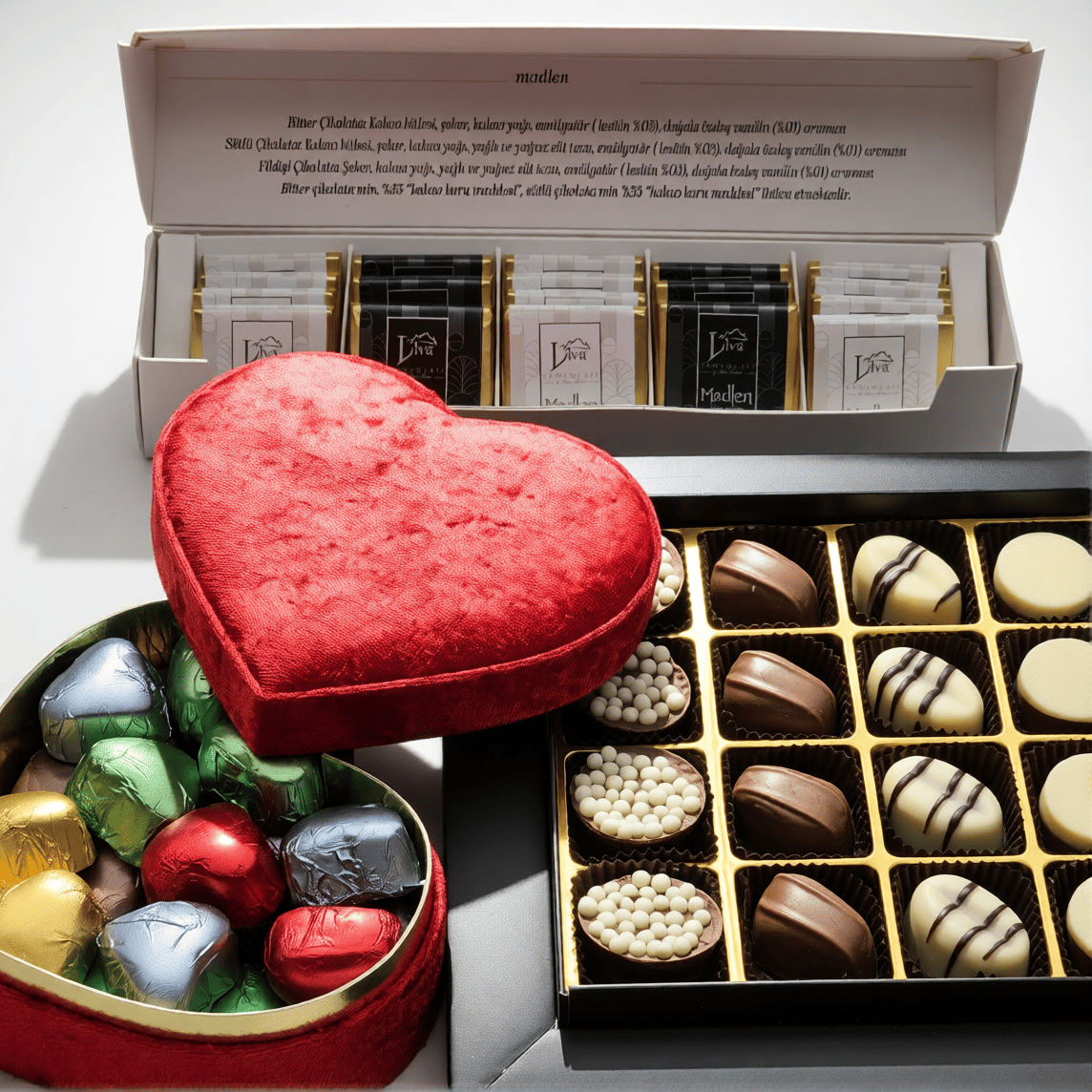 Sevgililer Günü Premium Romantik Hediye Paketi - Karışık Spesiyal Çikolata