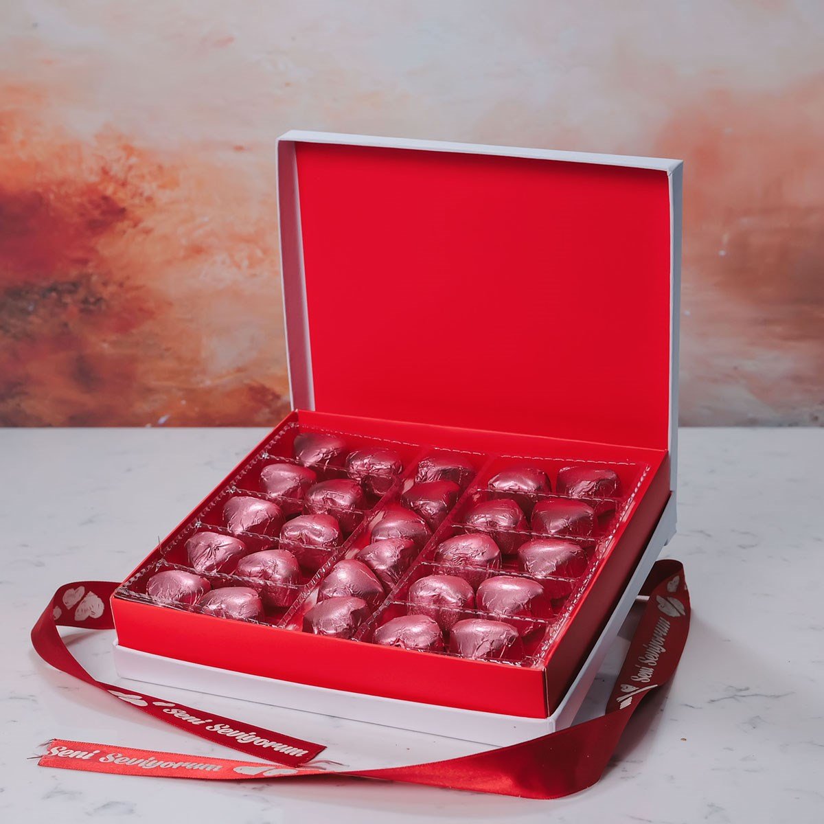 Sevgilime Kalp Yaldızlı Çikolata