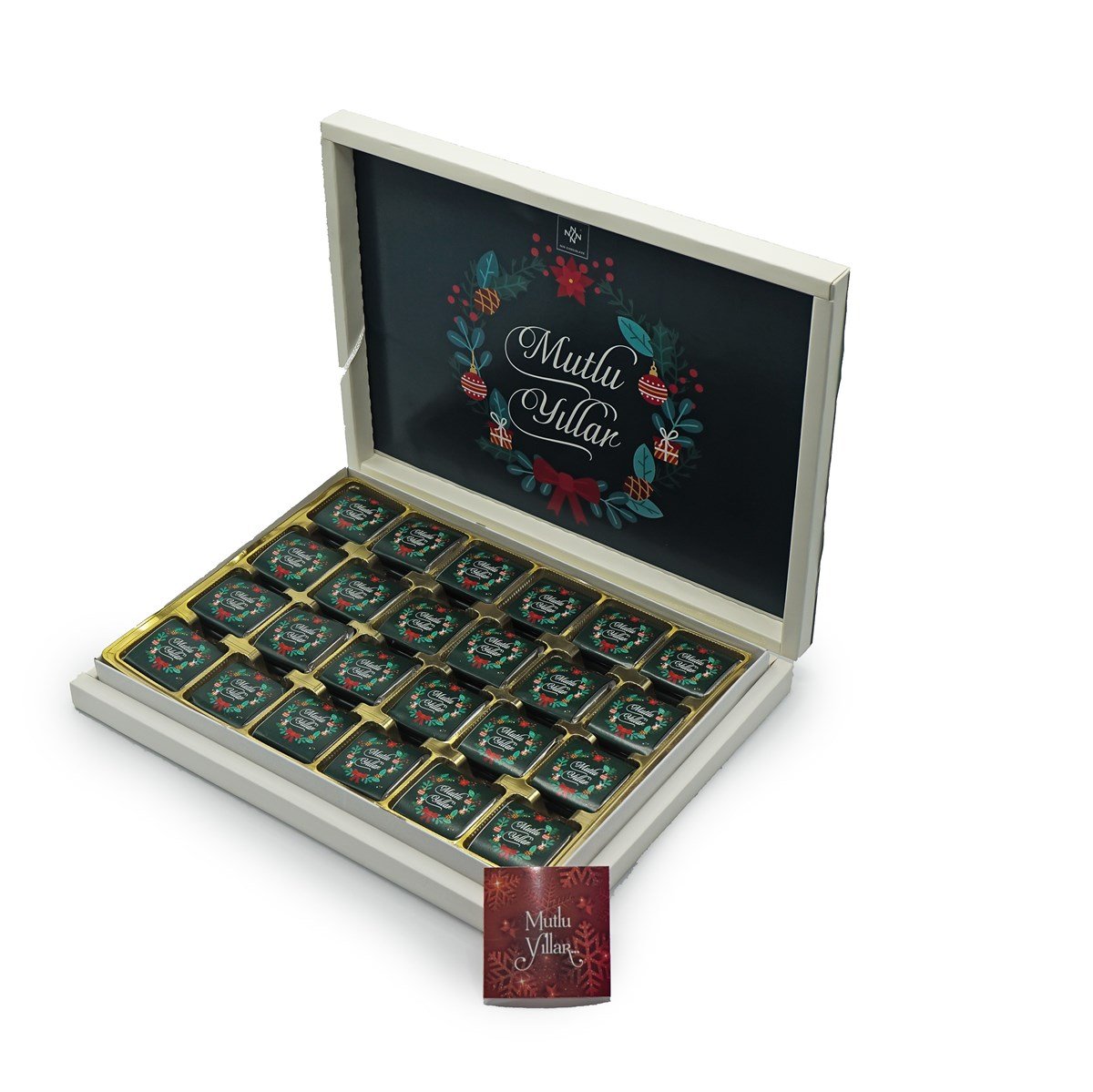Yılbaşı Çikolatası Madlen Çikolata Mutlu Yıllar 72 Adet