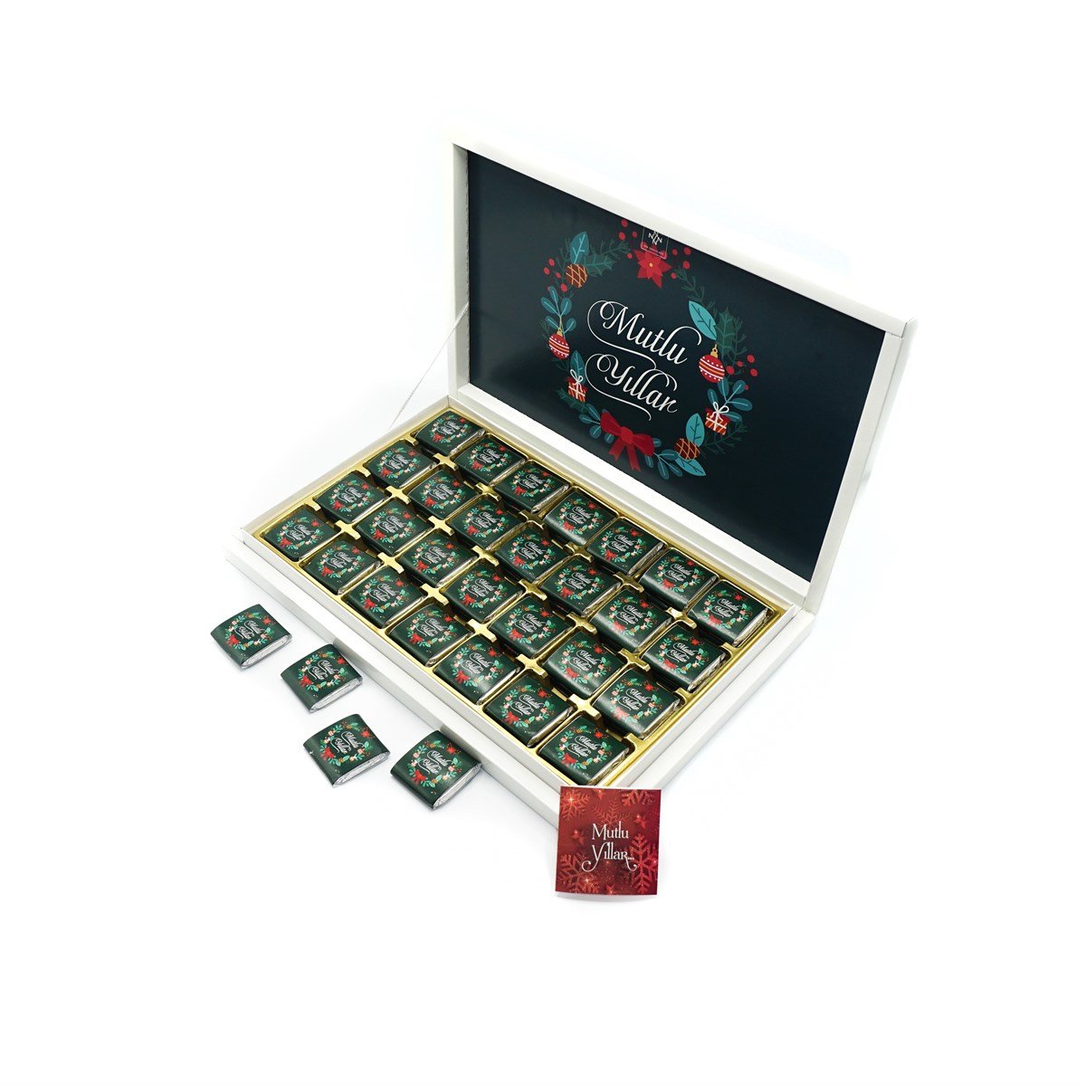 Yılbaşı Çikolatası Madlen Çikolata Mutlu Yıllar 84 Adet
