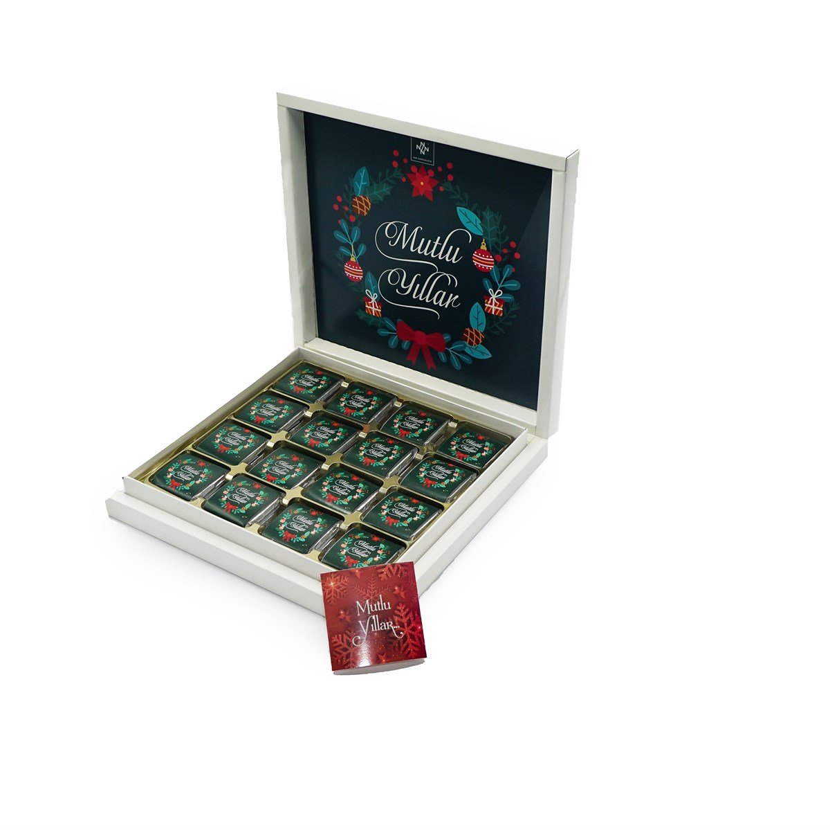 Yılbaşı Çikolatası Madlen Çikolata Mutlu Yıllar 48 Adet