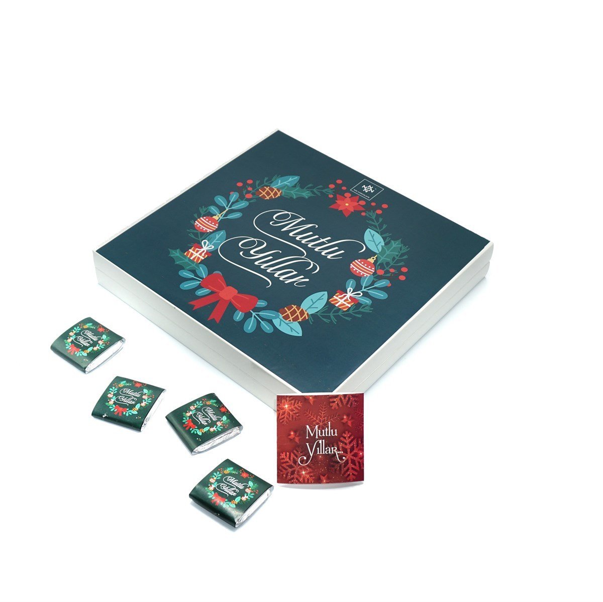 Yılbaşı Çikolatası Madlen Çikolata Mutlu Yıllar 48 Adet