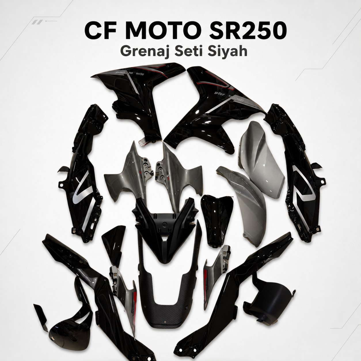 HMAPART Cf Moto Sr250 Grenaj Seti Siyah
