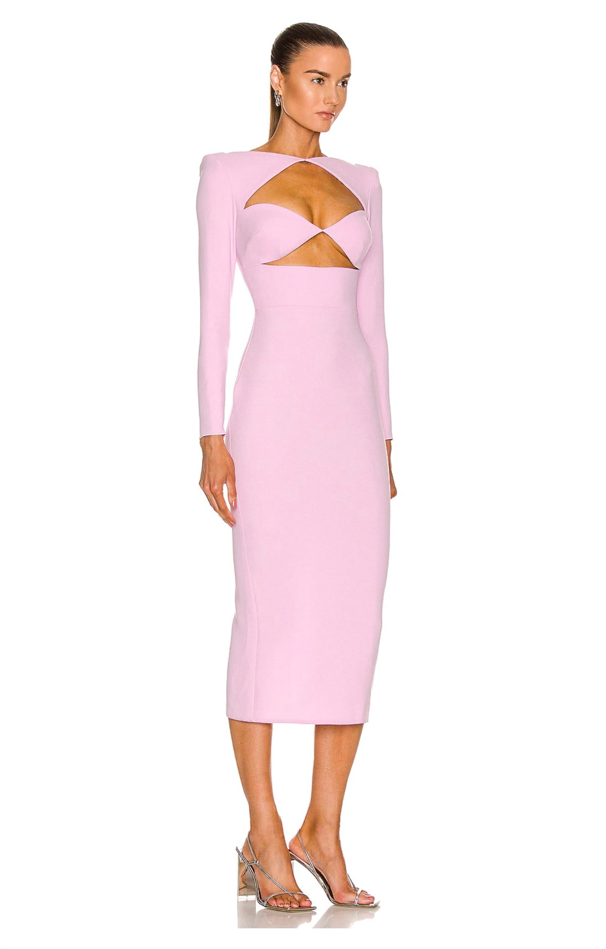 Cut Out Pembe Bandaj Elbise