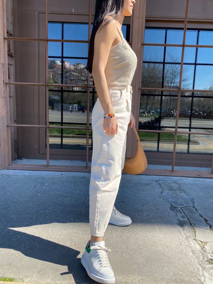 Ekru Mom Jean
