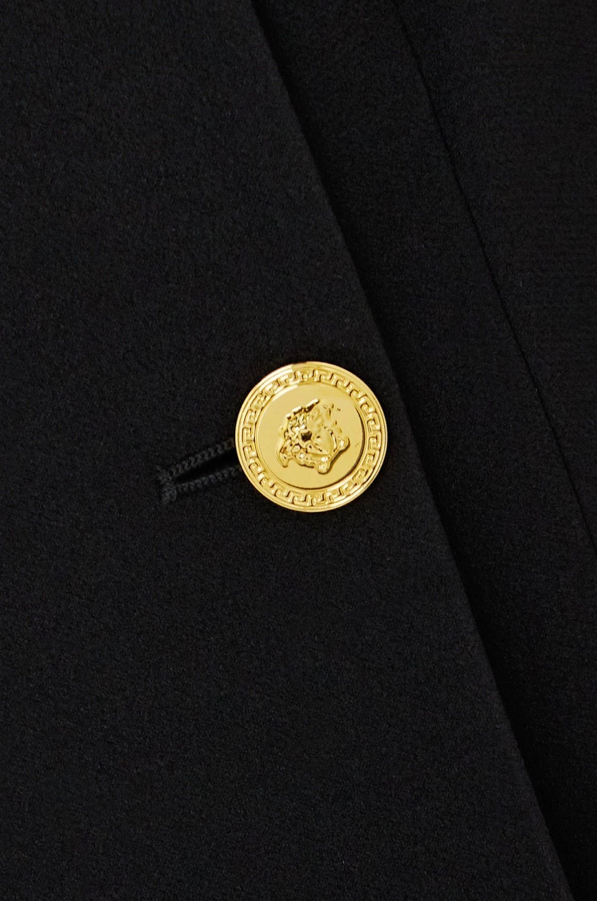 Gold Düğmeli Siyah Mini Tasarım Elbise
