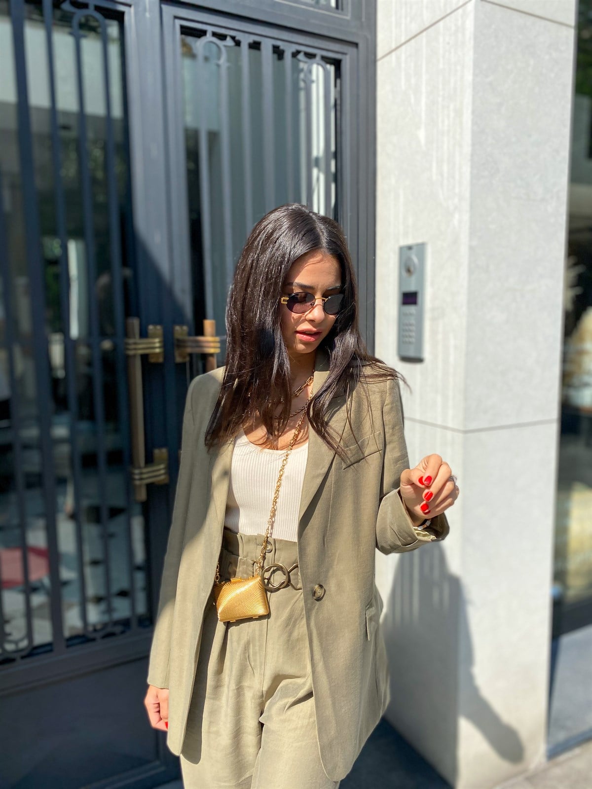 Haki Dökümlü Blazer