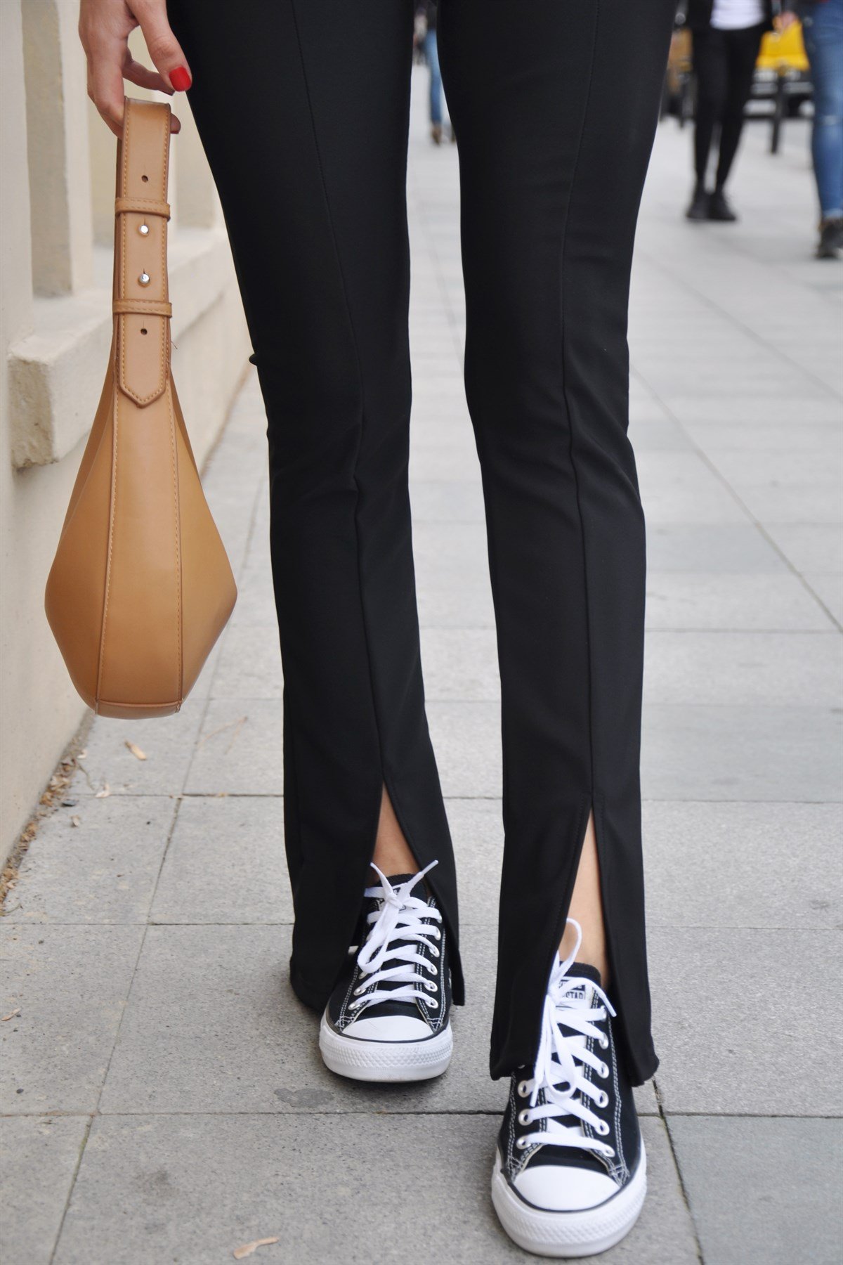 İspanyol Paça Yırtmaçlı Tayt Pantalon