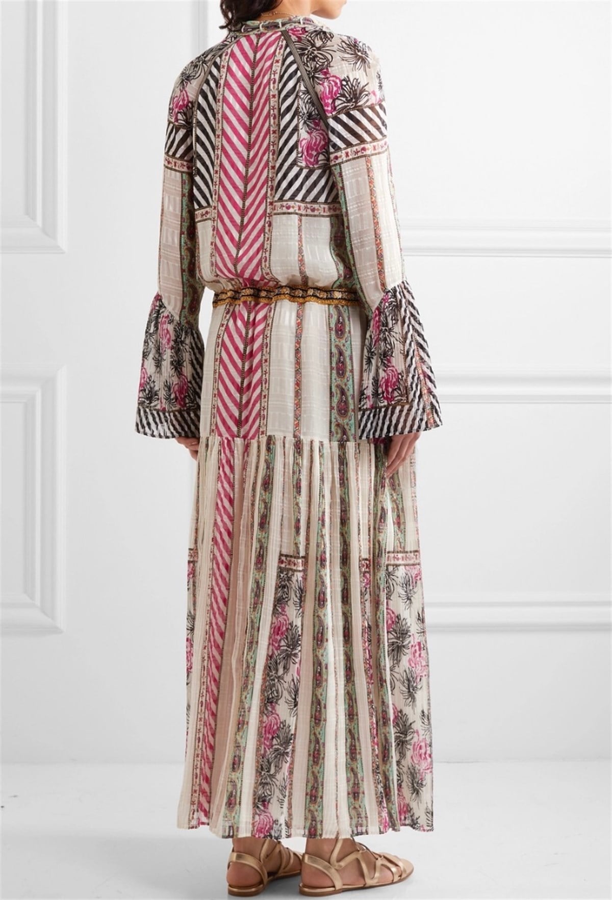 Karma Desenli Boho Maxi Elbise