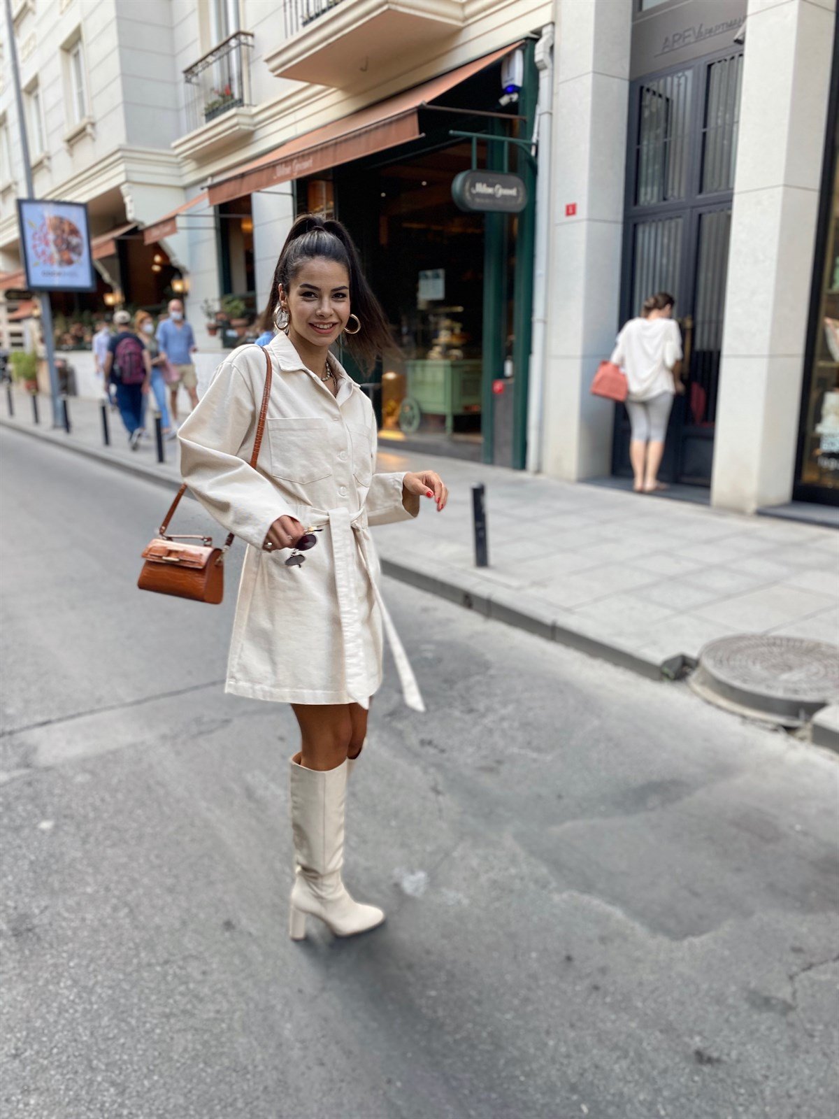 Kemerli Ceket Elbise
