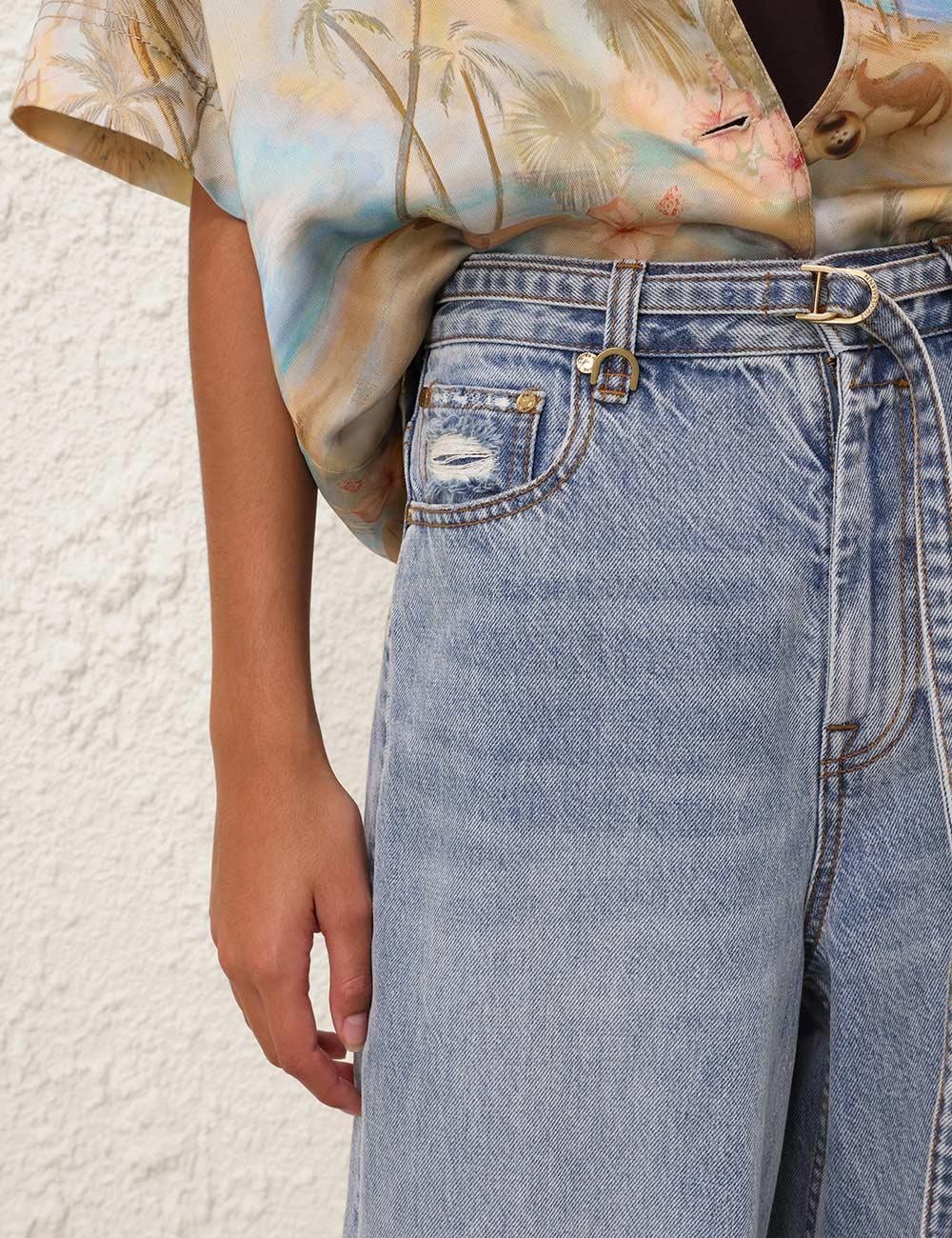 Kemerli Yüksek Bel Premium Jean