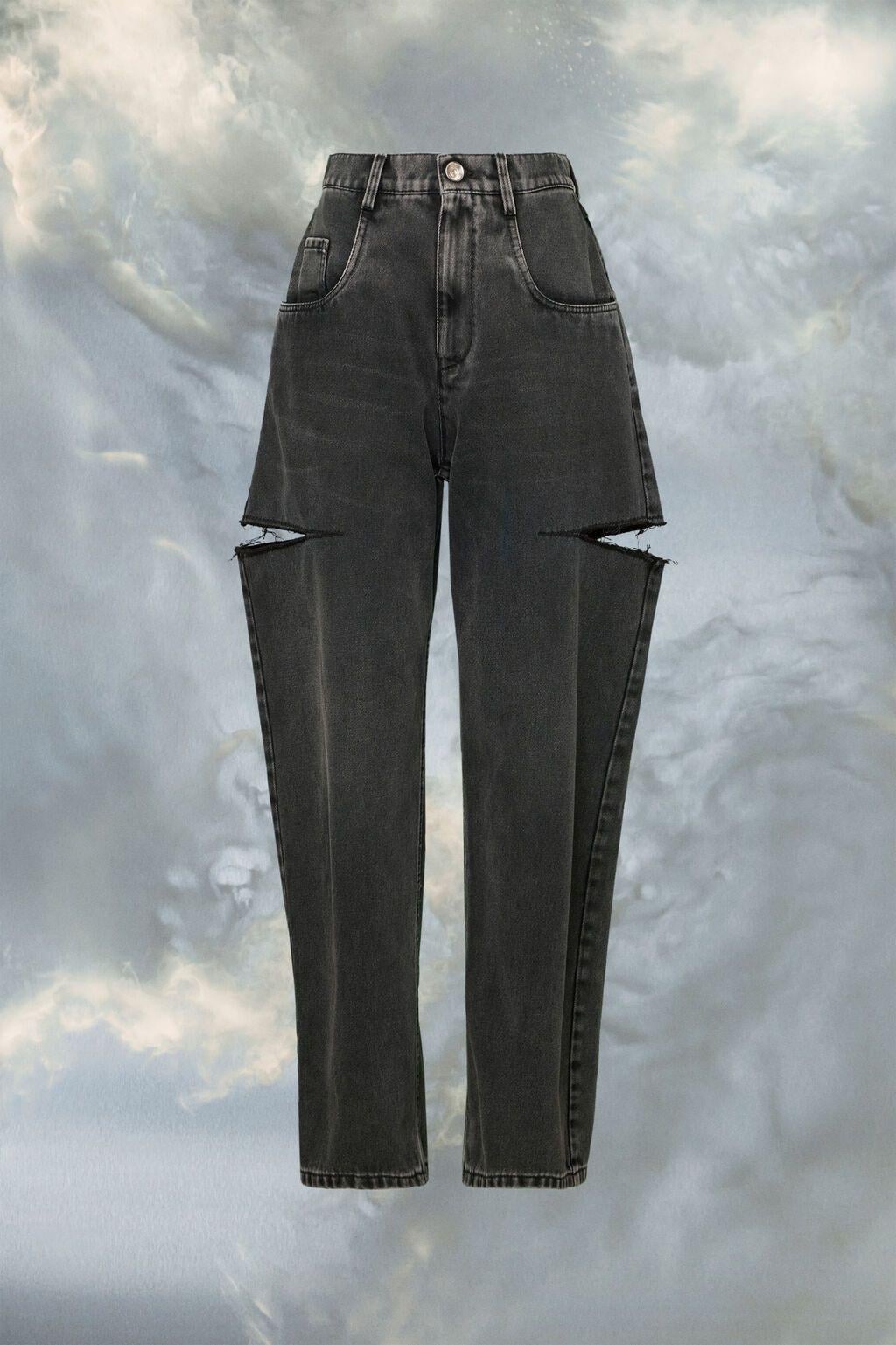Kesik Detaylı Antrasit Premium Jean