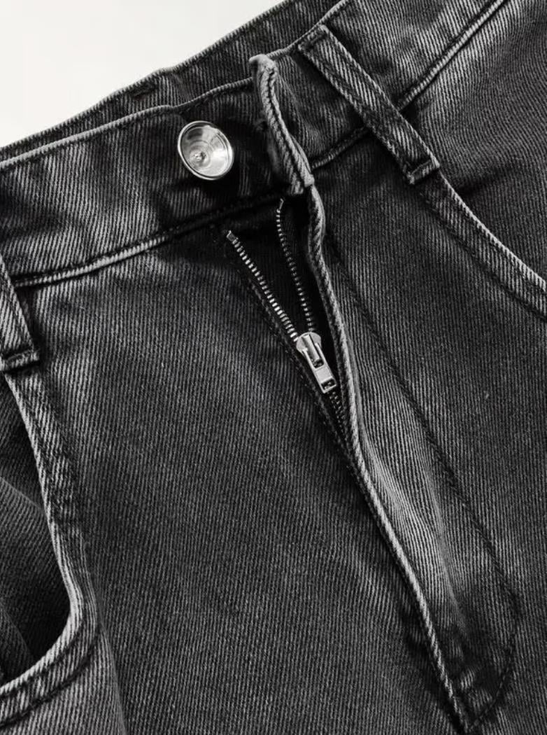 Kesik Detaylı Antrasit Premium Jean