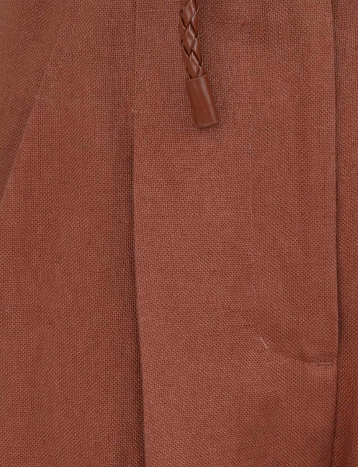 Kiremit Kemerli Keten Premium Pantolon
