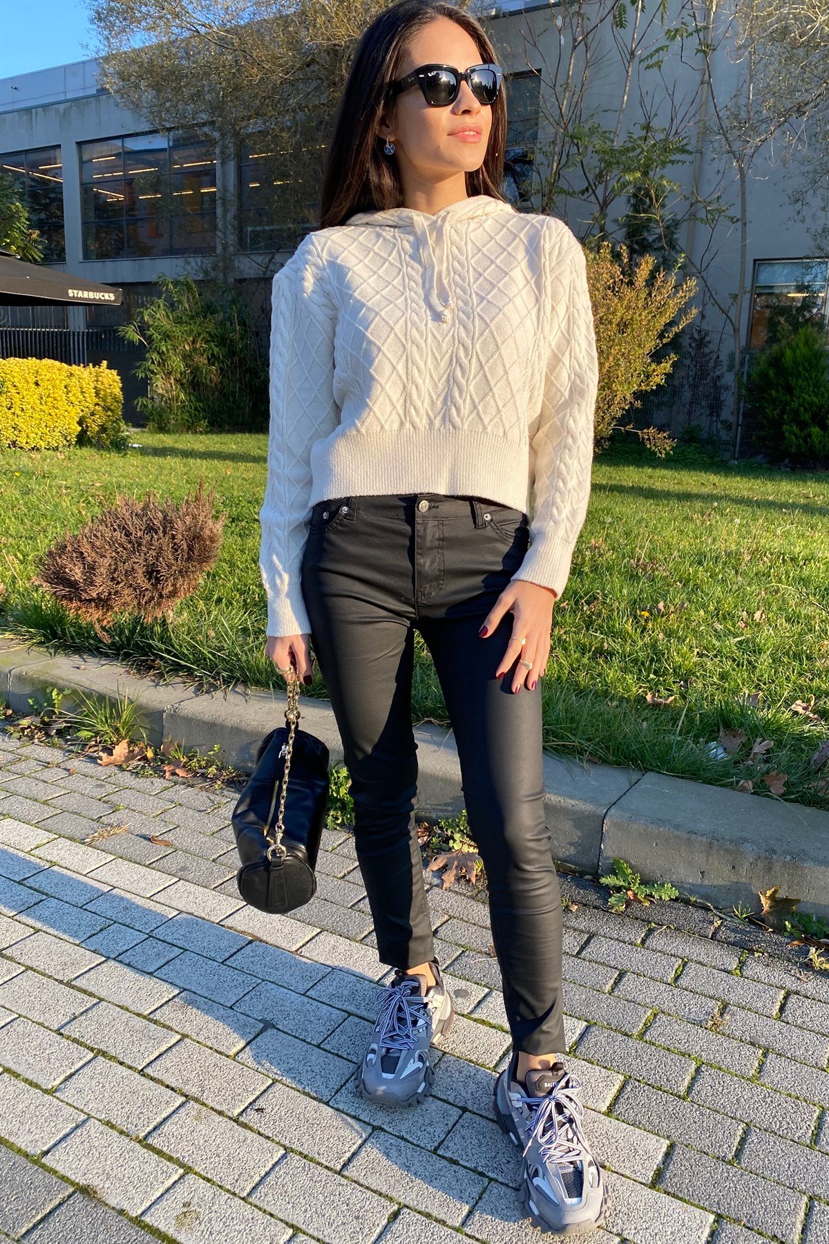 Mum Görünümlü Siyah Pantolon