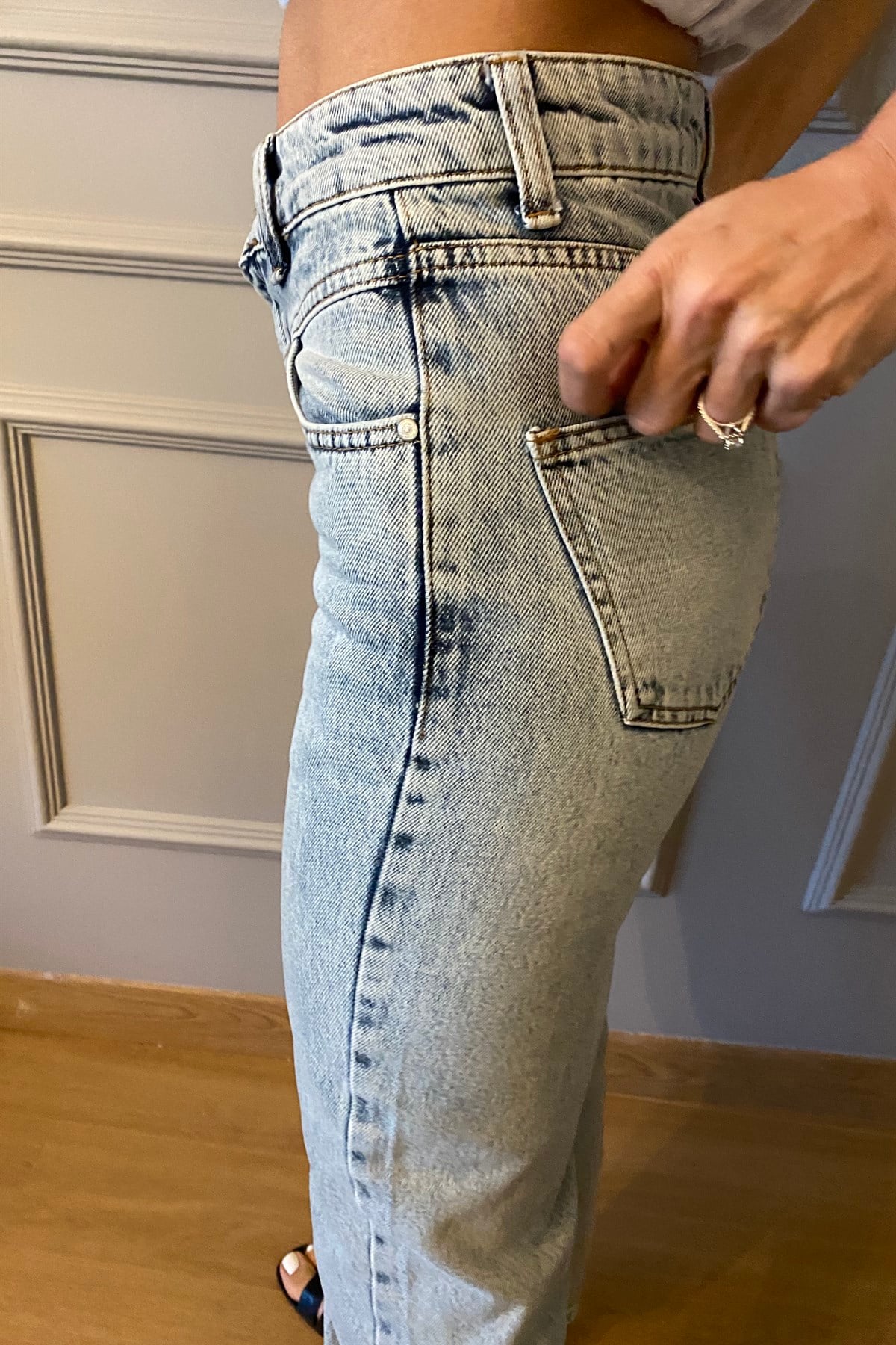 Parça Dikişli Mom Jean