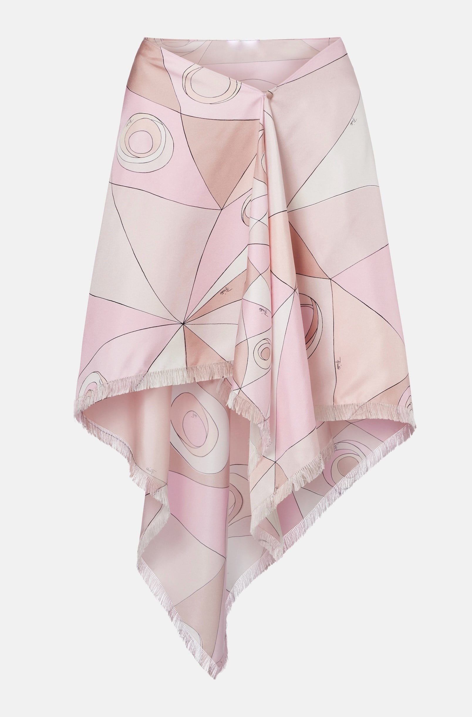 Pembe Desenli Saten Premium Mini Etek