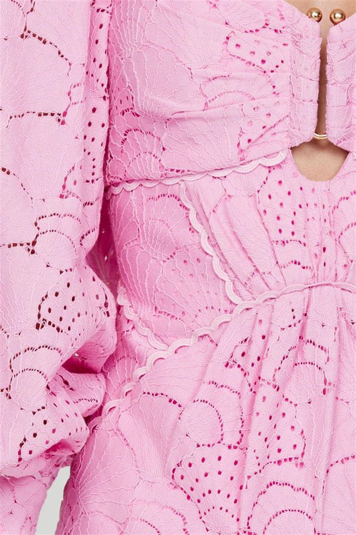 Pembe Tasarım Mini Elbise
