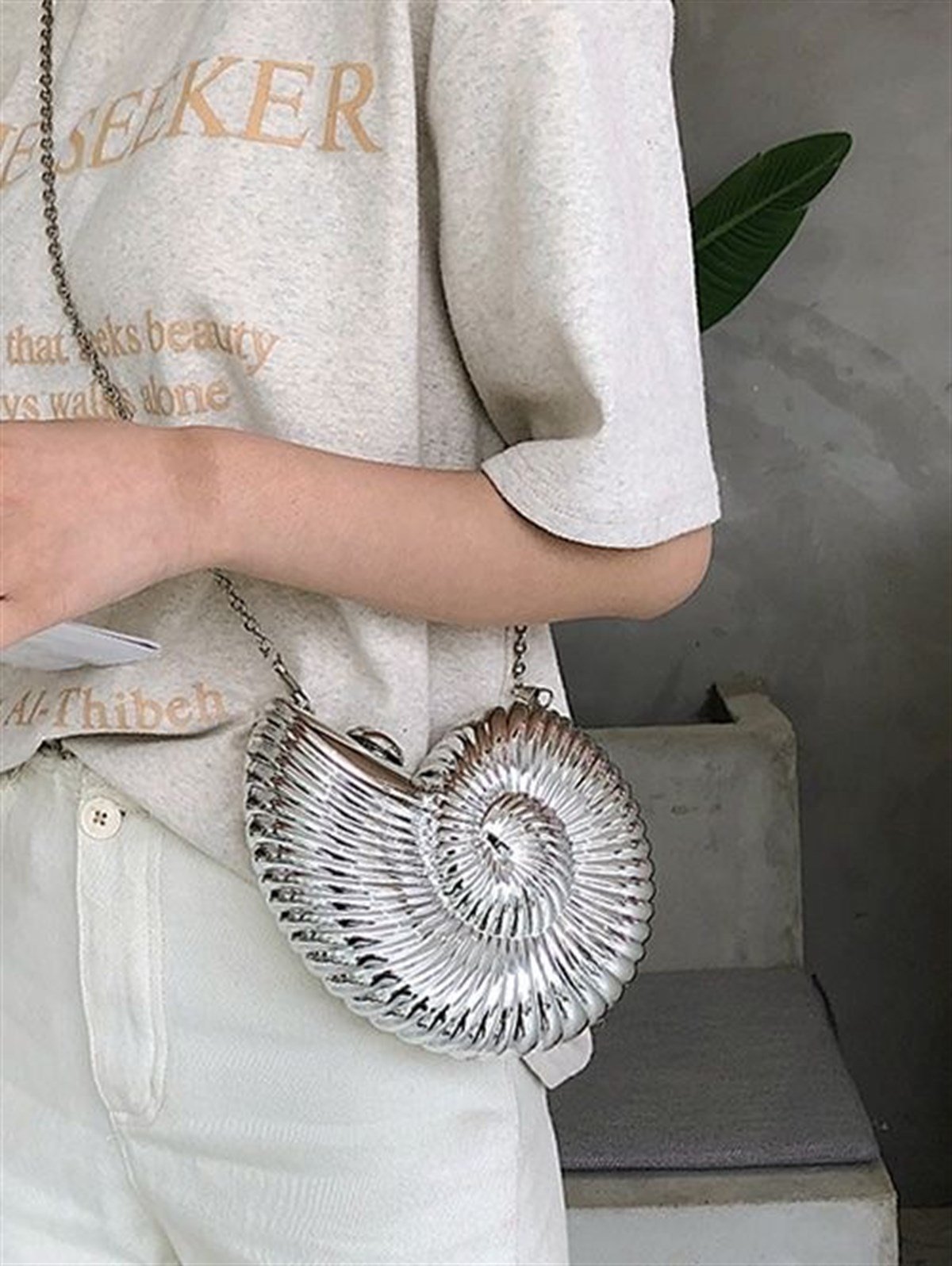 Silver Seashell Bag