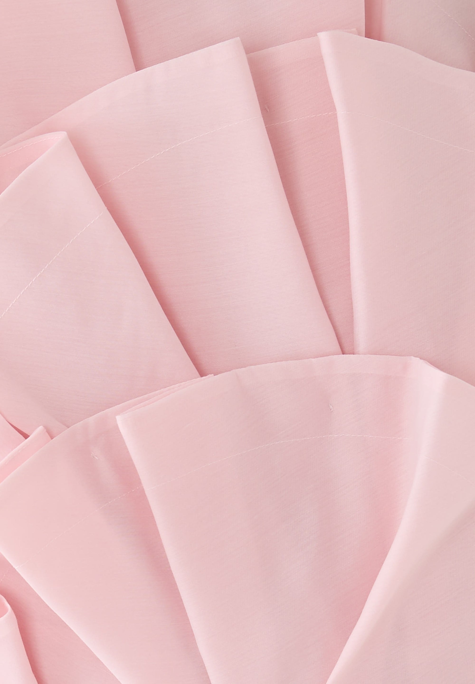Straplez Toz Pembe Premium Midi Elbise