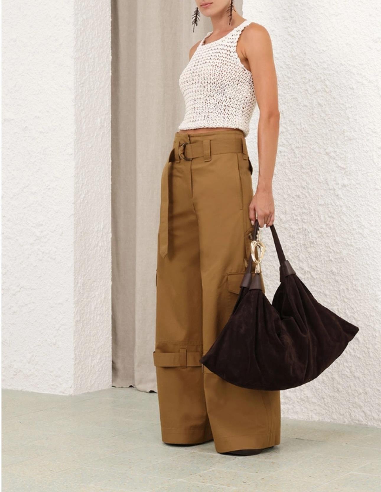 Toka Detaylı Premium Camel Kargo Pantolon