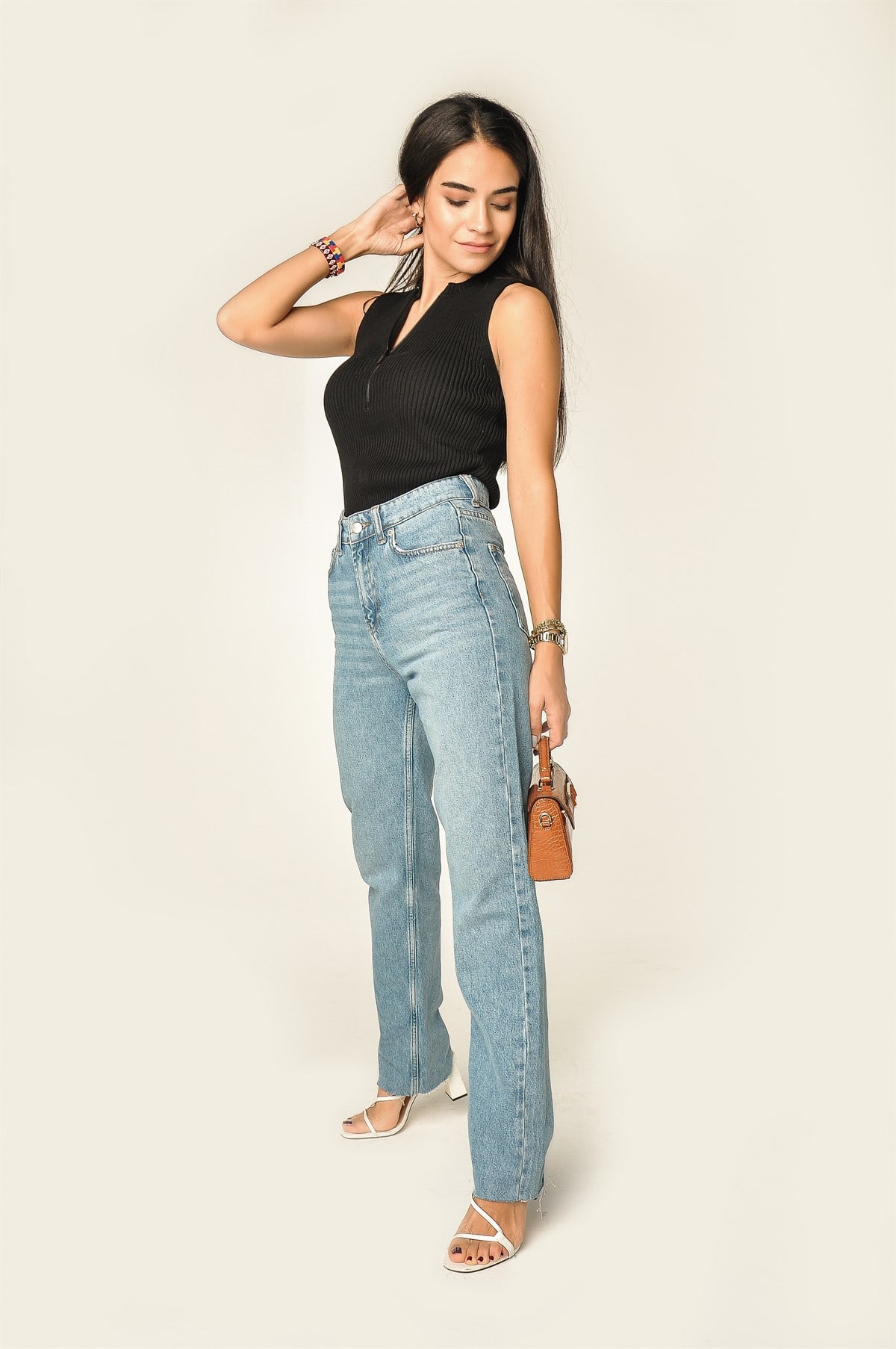 Yüksek Bel Straight Jean