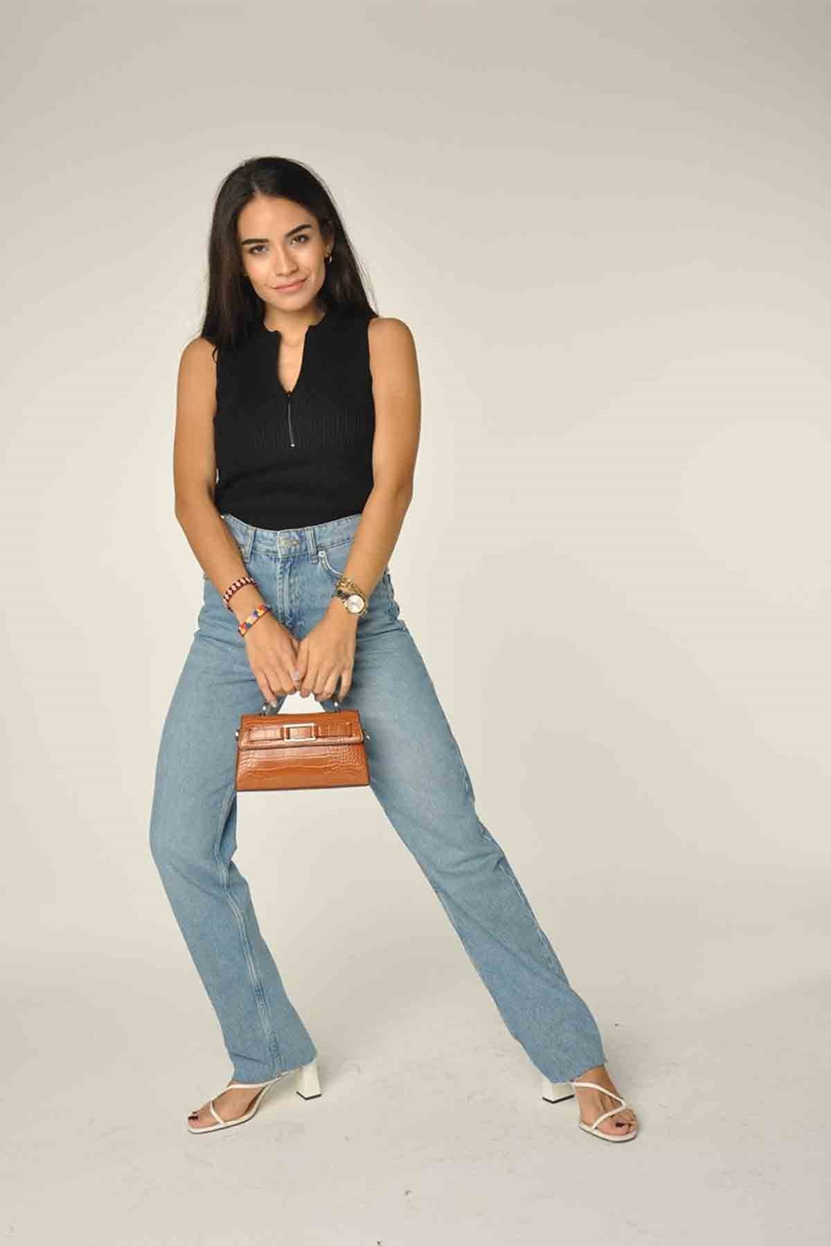 Yüksek Bel Straight Jean