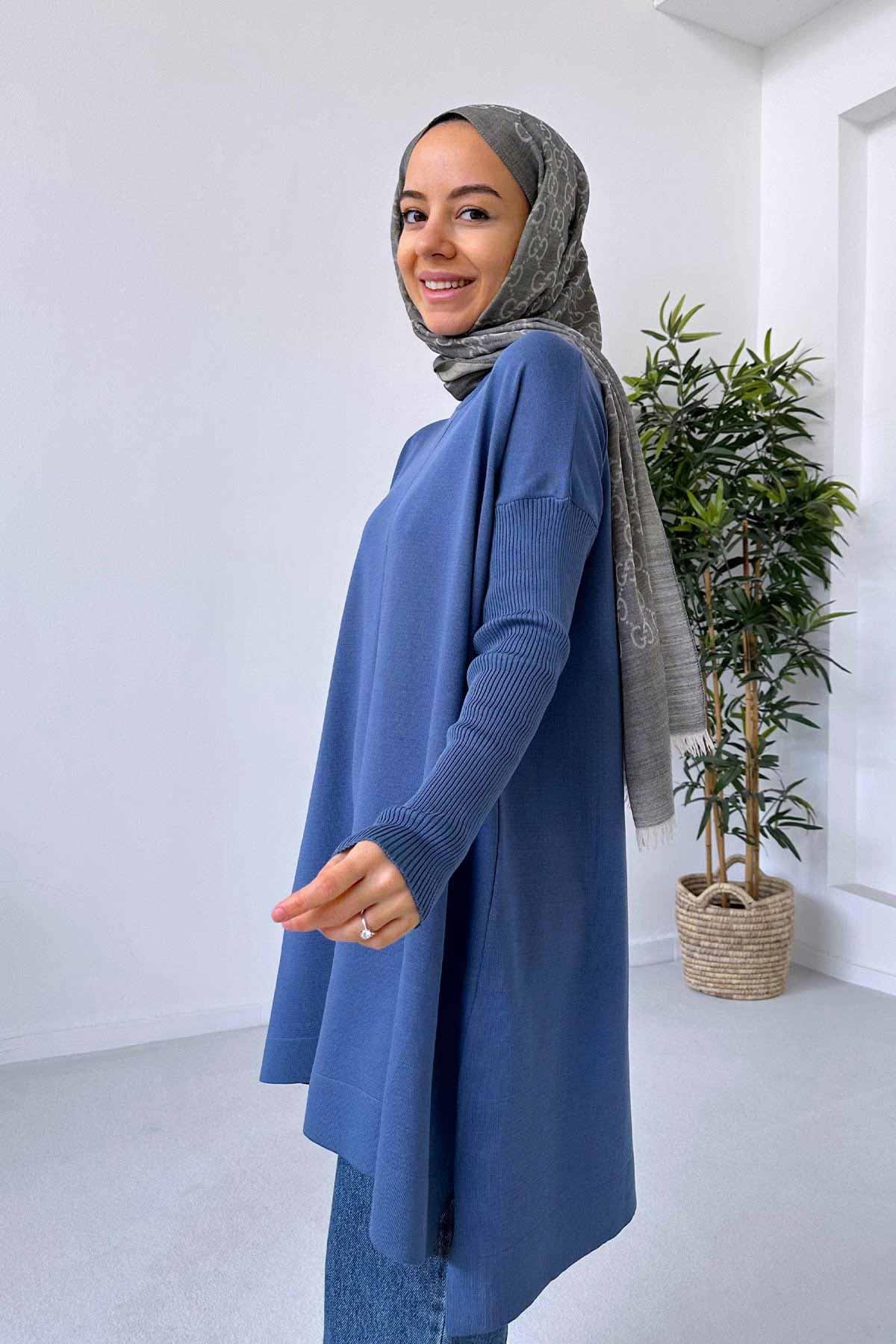 Mira Merserize Tunik - İndigo
