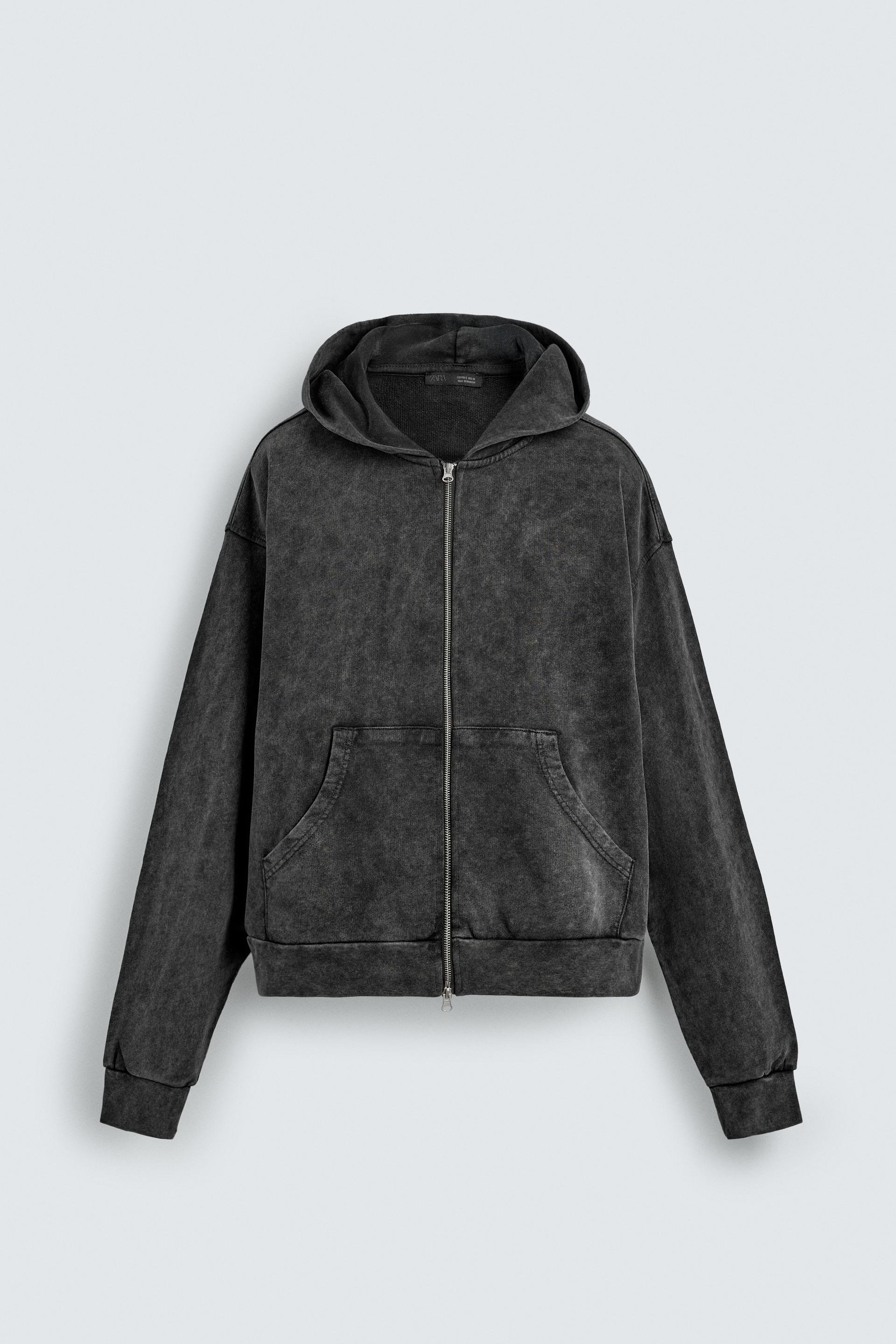 YIKANMIŞ FERMUARLI KAPÜŞONLU SWEATSHIRT