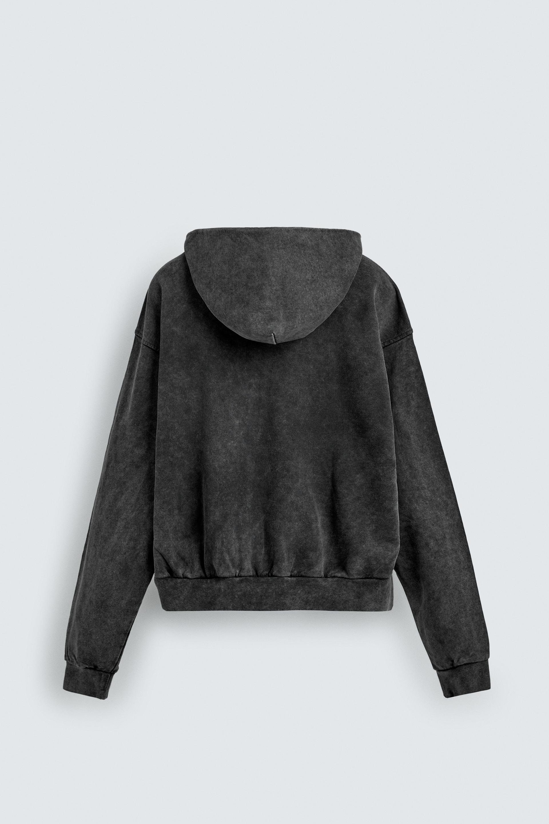 YIKANMIŞ FERMUARLI KAPÜŞONLU SWEATSHIRT