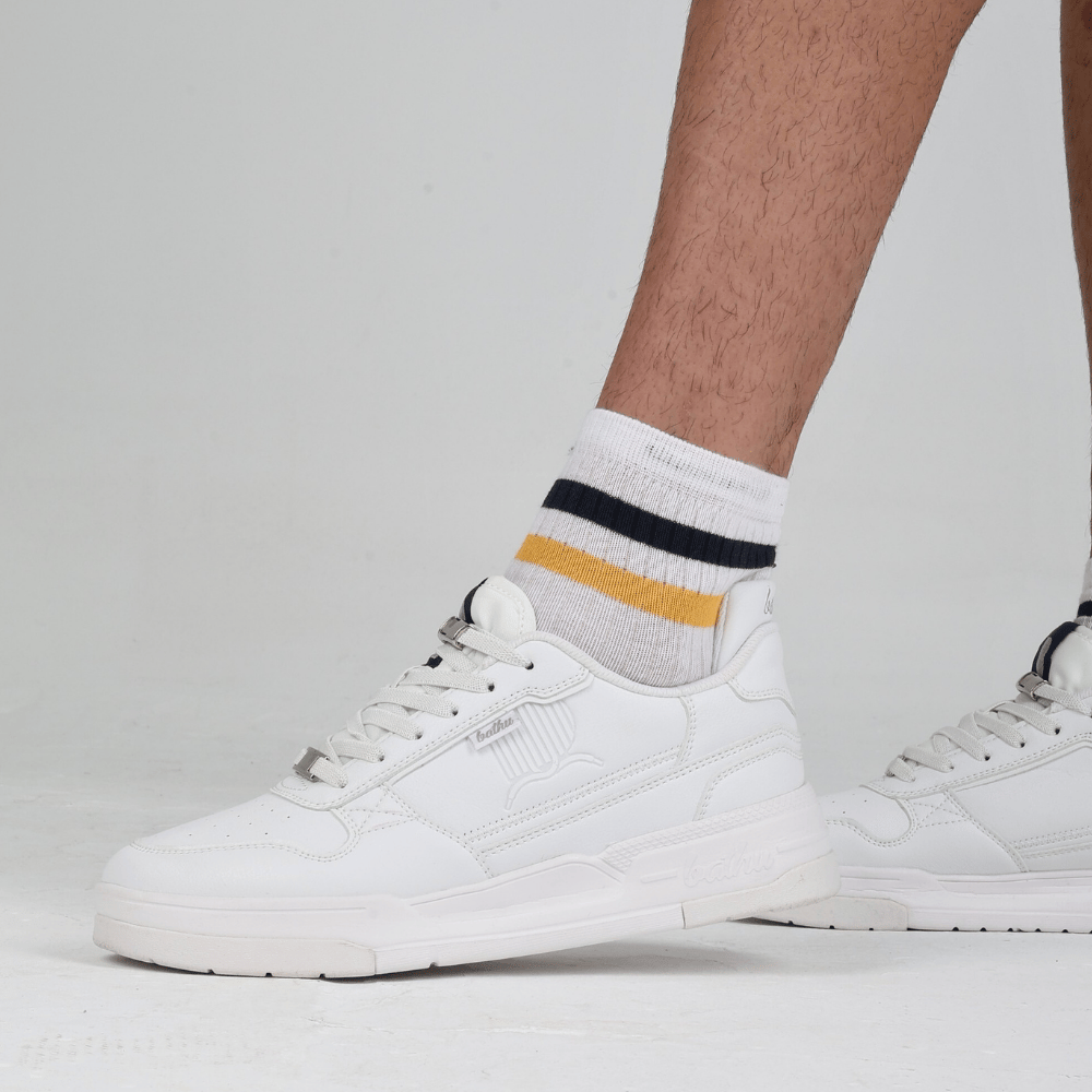 Bathu Journey Erkek Deri Sneaker - BEYAZ BEYAZ