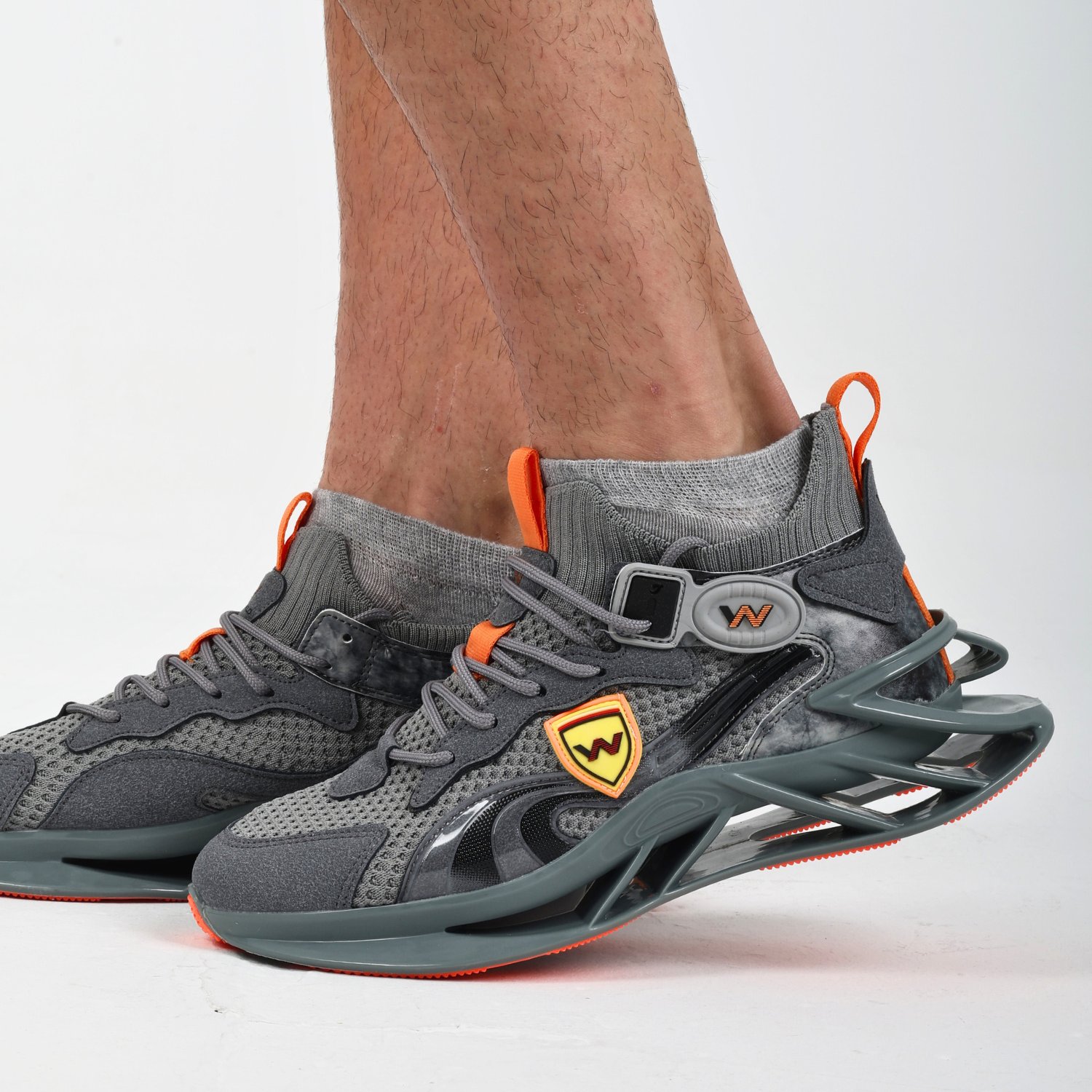 Greed Erkek Sneakers - GRİ-ORANJ