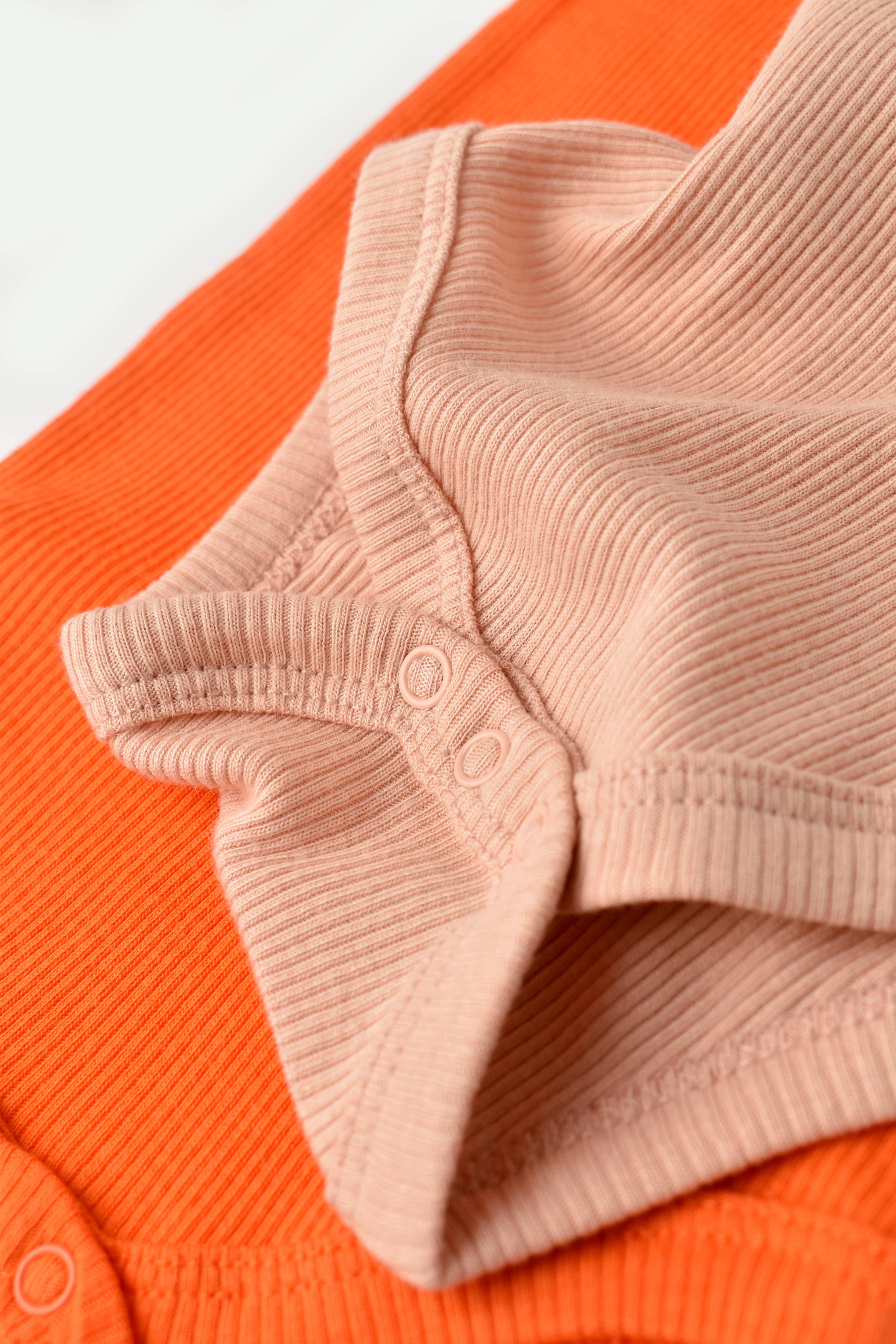 BabyCosy Organik İkili Kısa Kollu Body / Nar Çiçeği - Şeftali