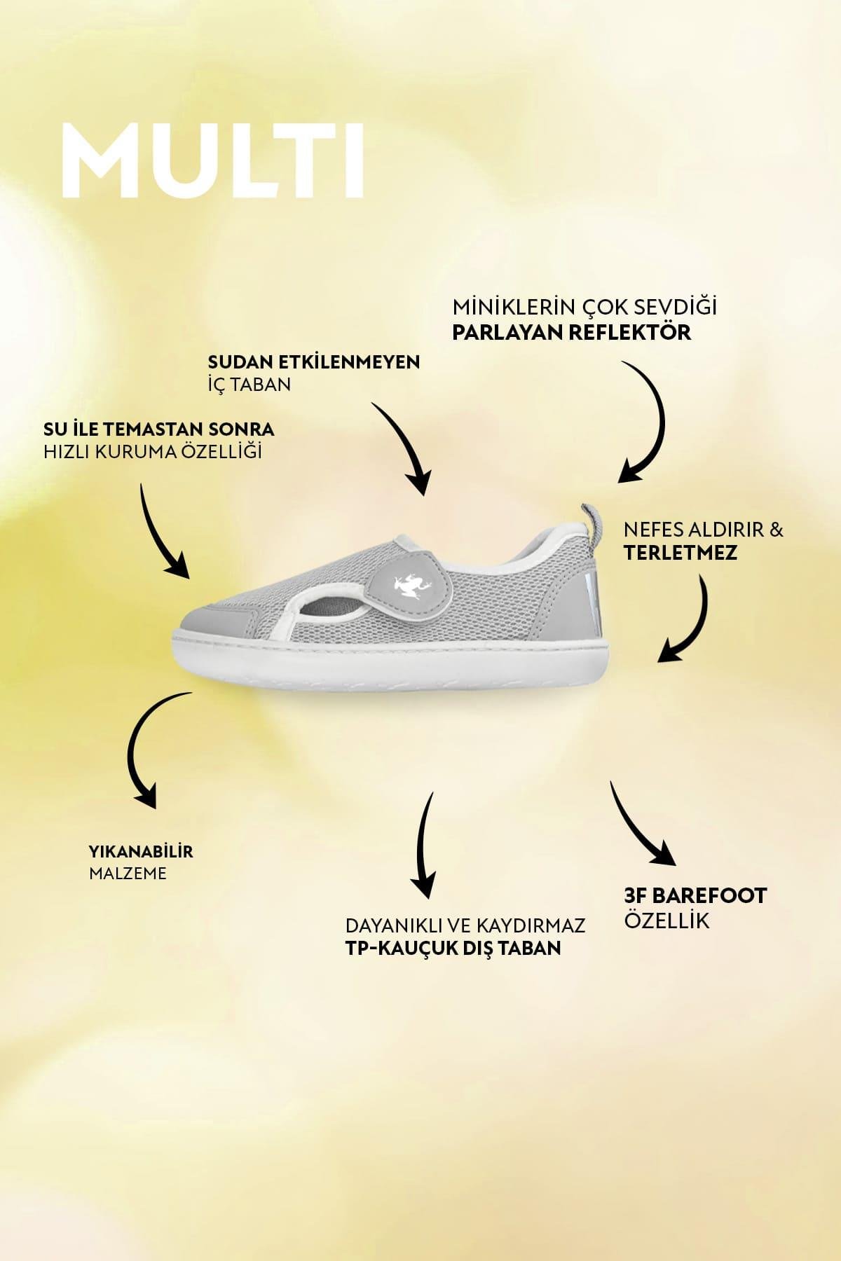 Hopfrög Multi Gri Mix Barefoot Çocuk Ayakkabı