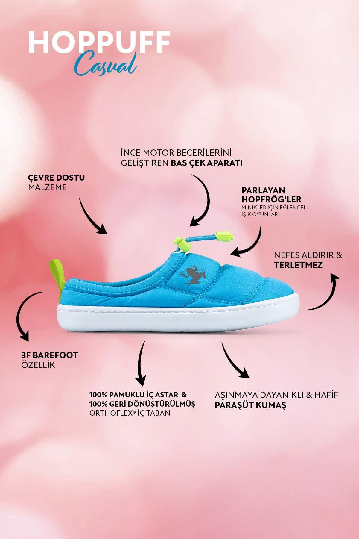 Hoppuff Casual Dinamik Mavi Barefoot Çocuk Ayakkabı