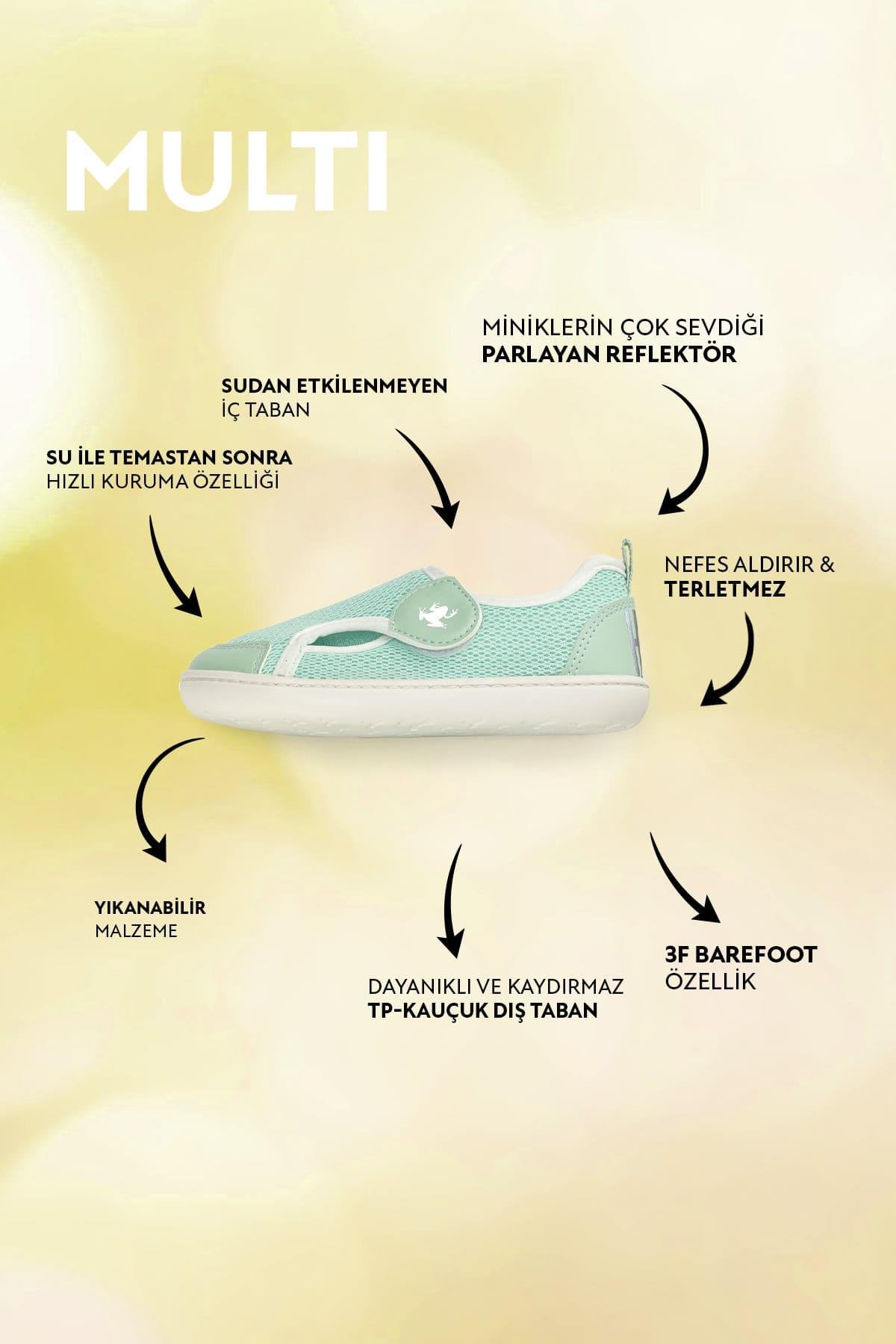 Hopfrög Multi Yeşil Mix Barefoot Çocuk Ayakkabı