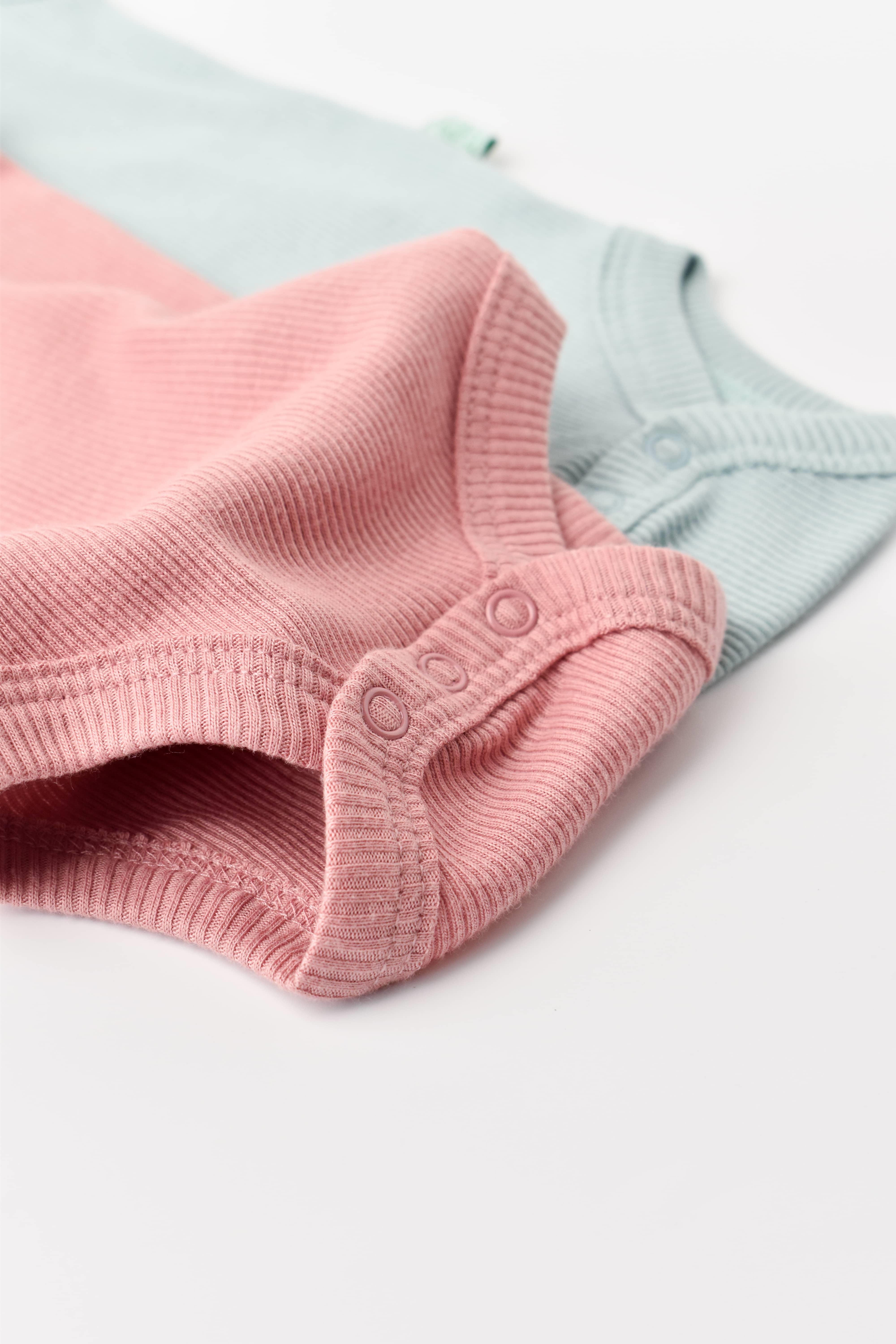 BabyCosy Organik İkili Kolsuz Body / Mint Yeşili - Gül