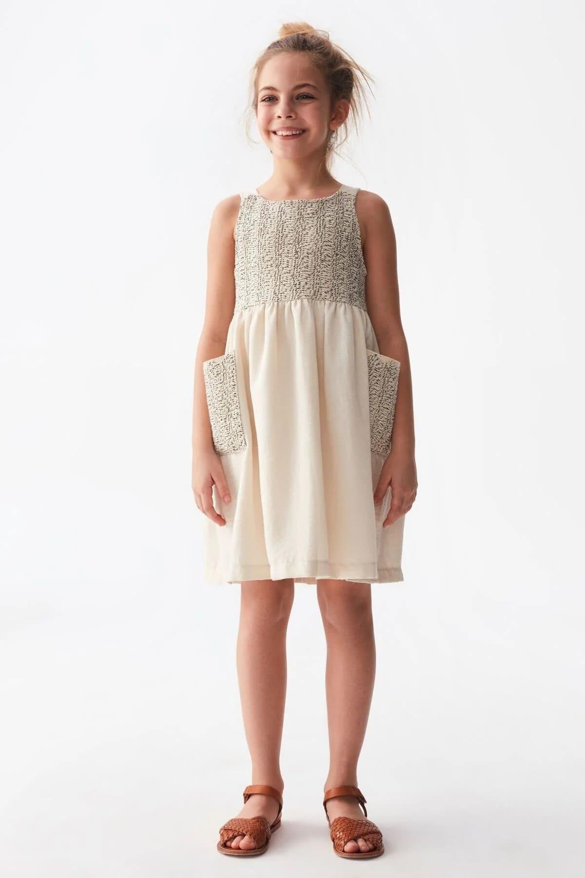 Nk Kids LİMİ kız çocuk keten astarlı elbise