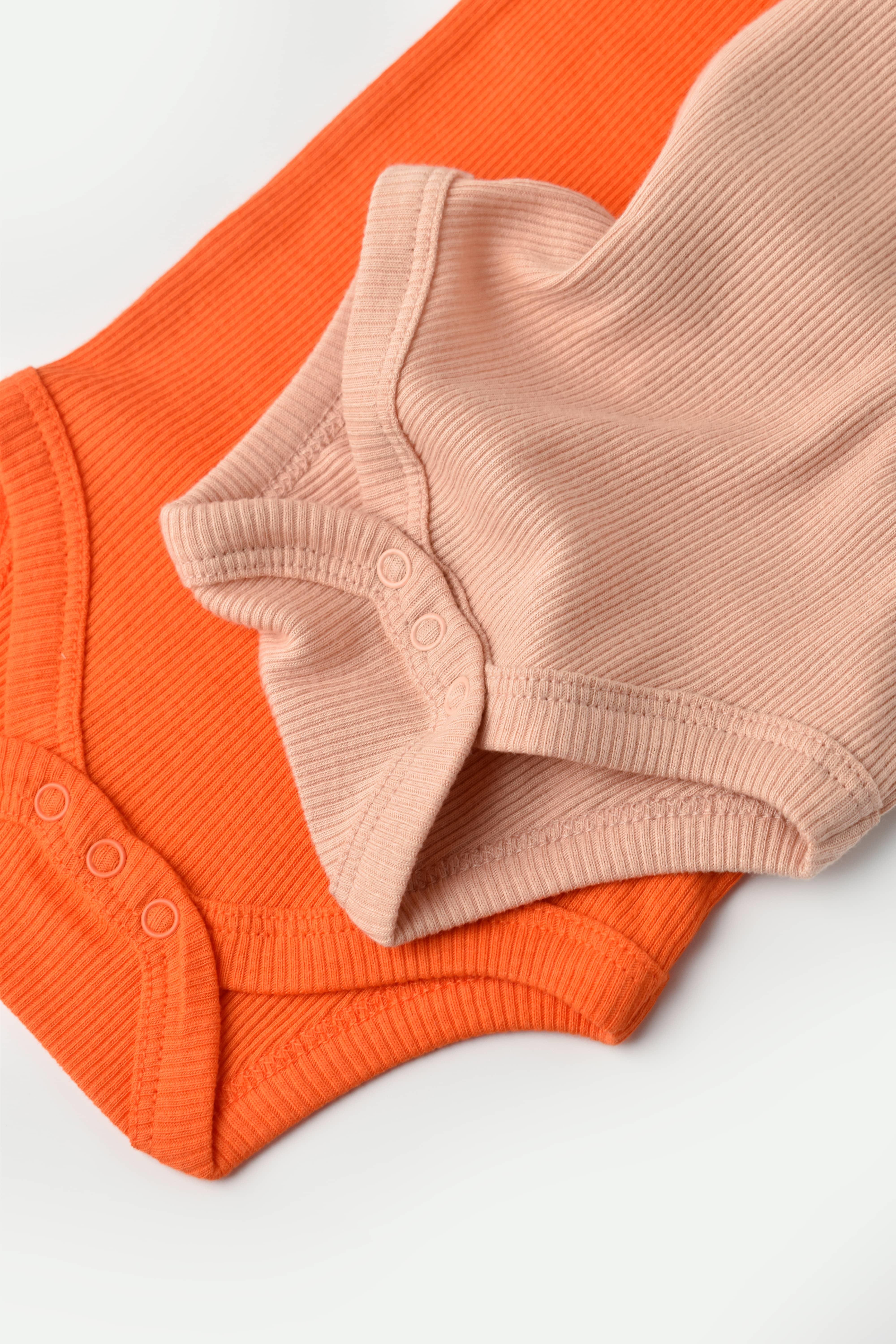 BabyCosy Organik İkili Kısa Kollu Body / Nar Çiçeği - Şeftali