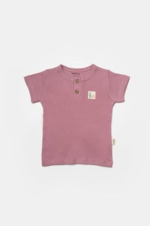BabyCosy Organik Bambu Şort ve Tişört Seti - Gül Kurusu