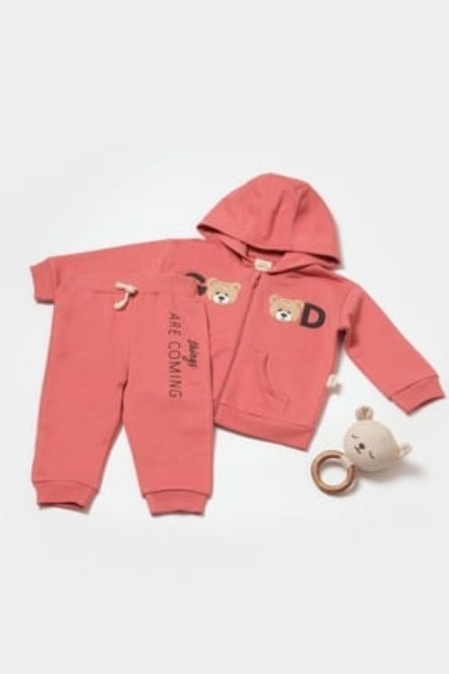 BabyCosy Organik Kapüşonlu Ceket Ve Pantolon Takımı, %100 Organik Pamuk, Bebek Ve Yenidoğan Serisi - Csy8006